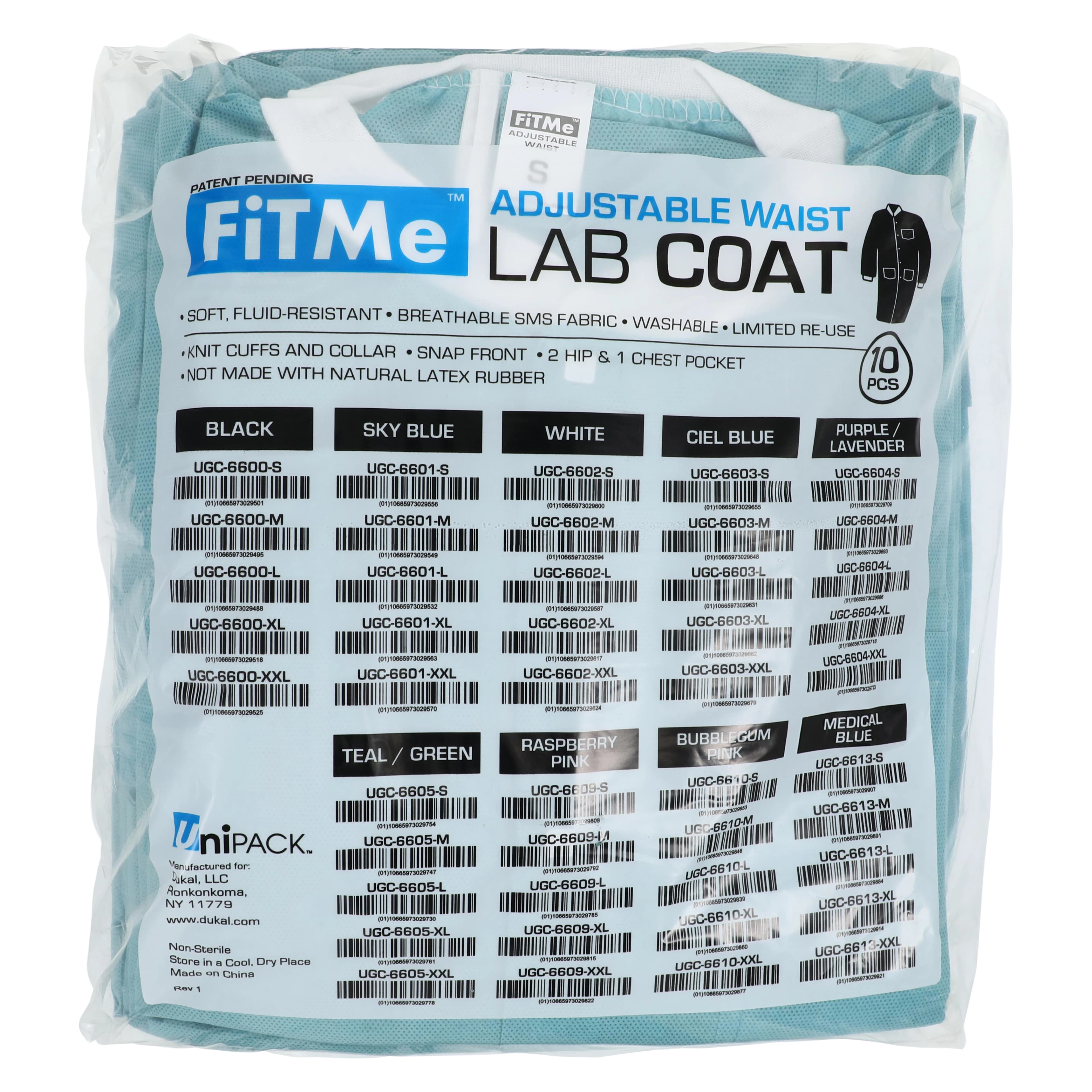 Dukal FitMe Lab Coat, Teal/Green, Small, 10/Pack, UGC-6605-S thumbnail 8