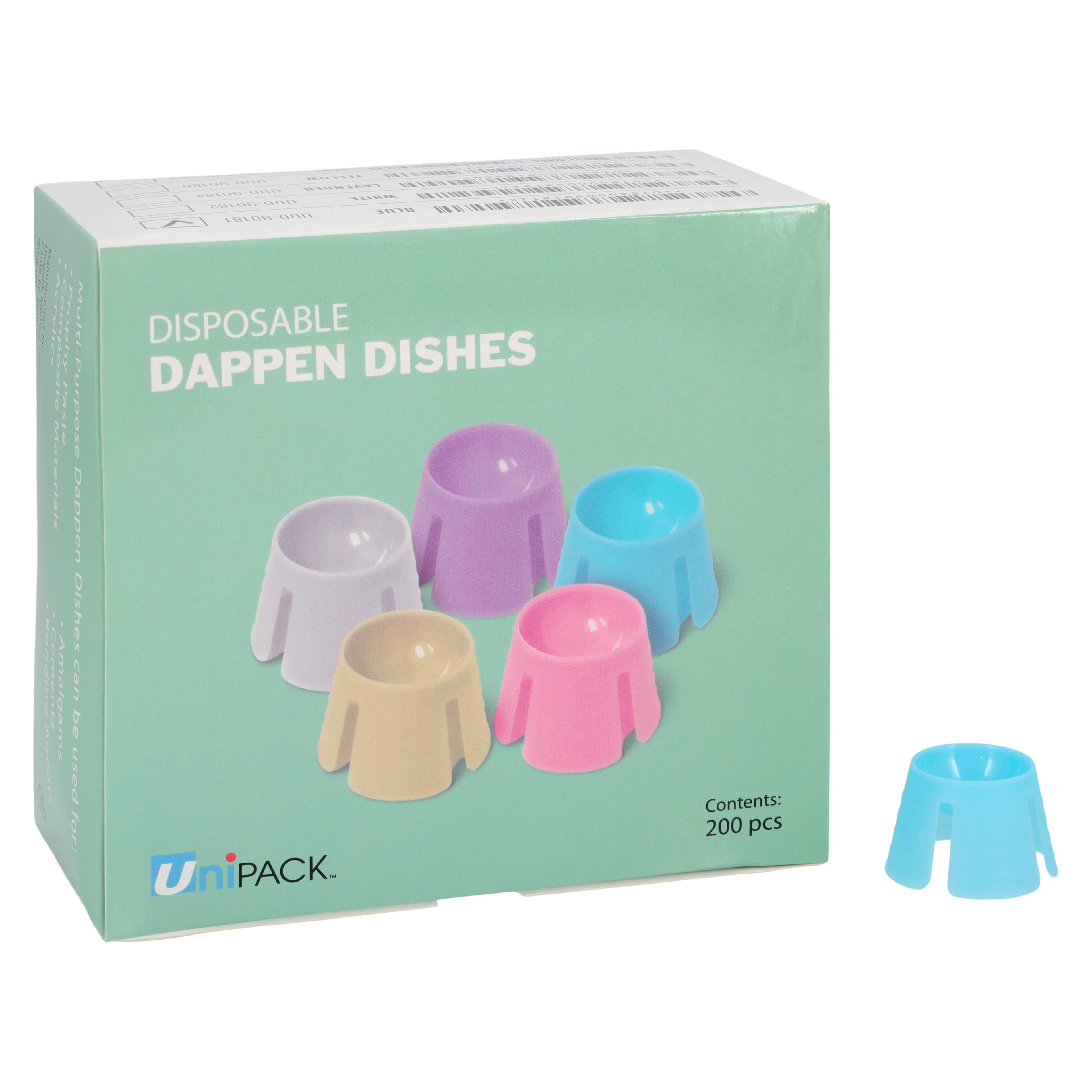 UNiPACK Dappen Dish, Plastic, Blue, 200/Box - Dappen Dishes Blue - Image 1
