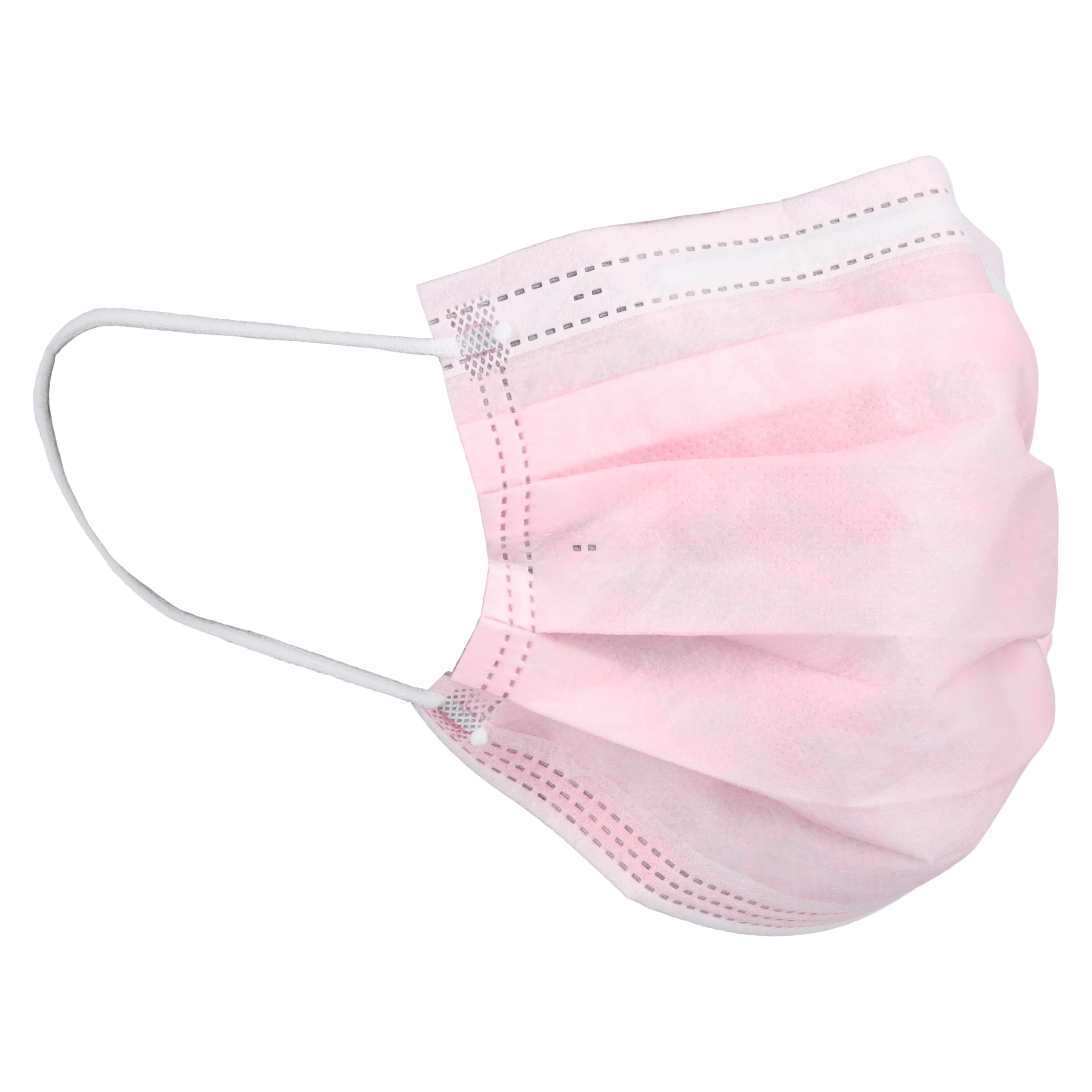 Unipack Medical ASTM Level 2 Earloop Face Mask, Pink, Adult, 50/Box thumbnail 3