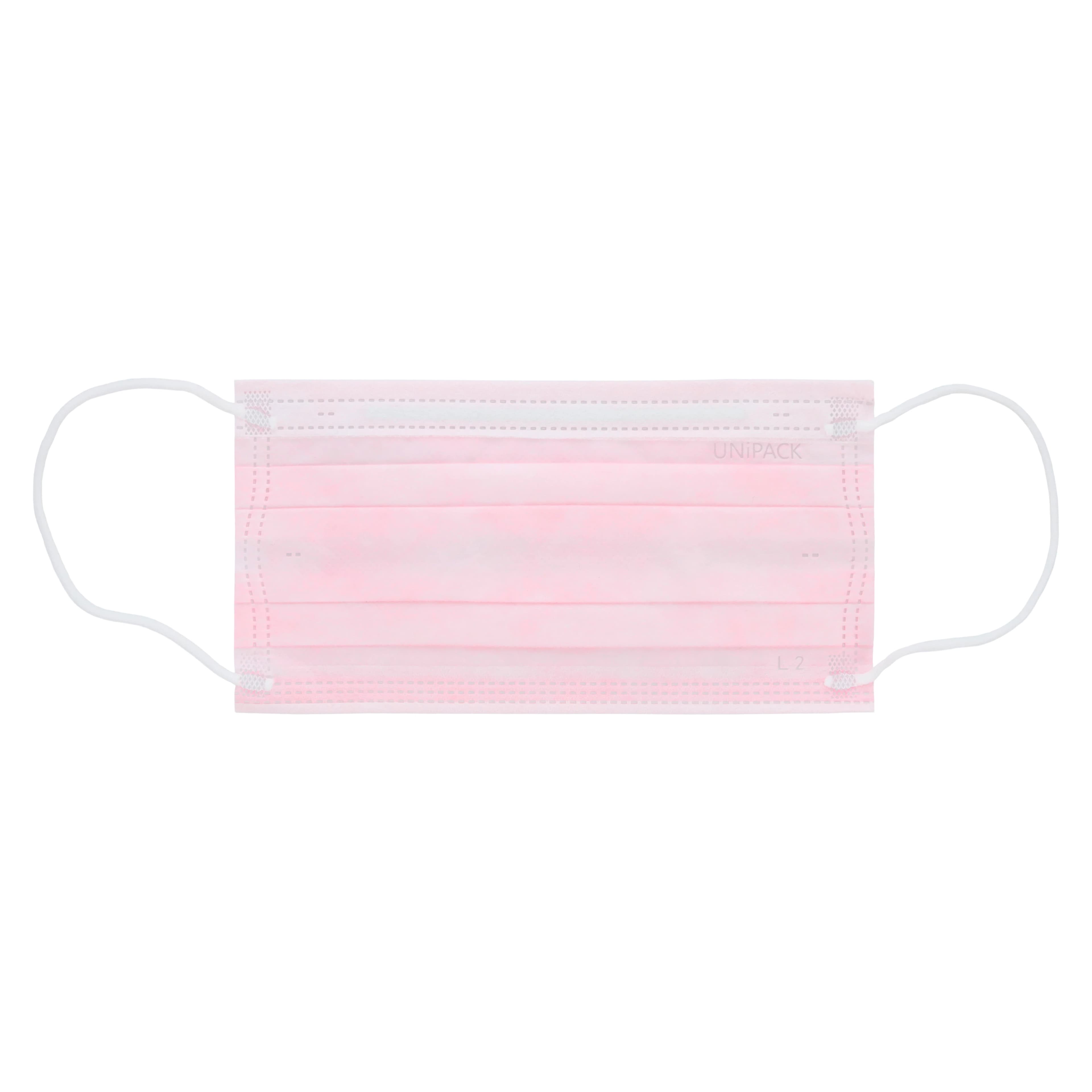 Unipack Medical ASTM Level 2 Earloop Face Mask, Pink, Adult, 50/Box thumbnail 5