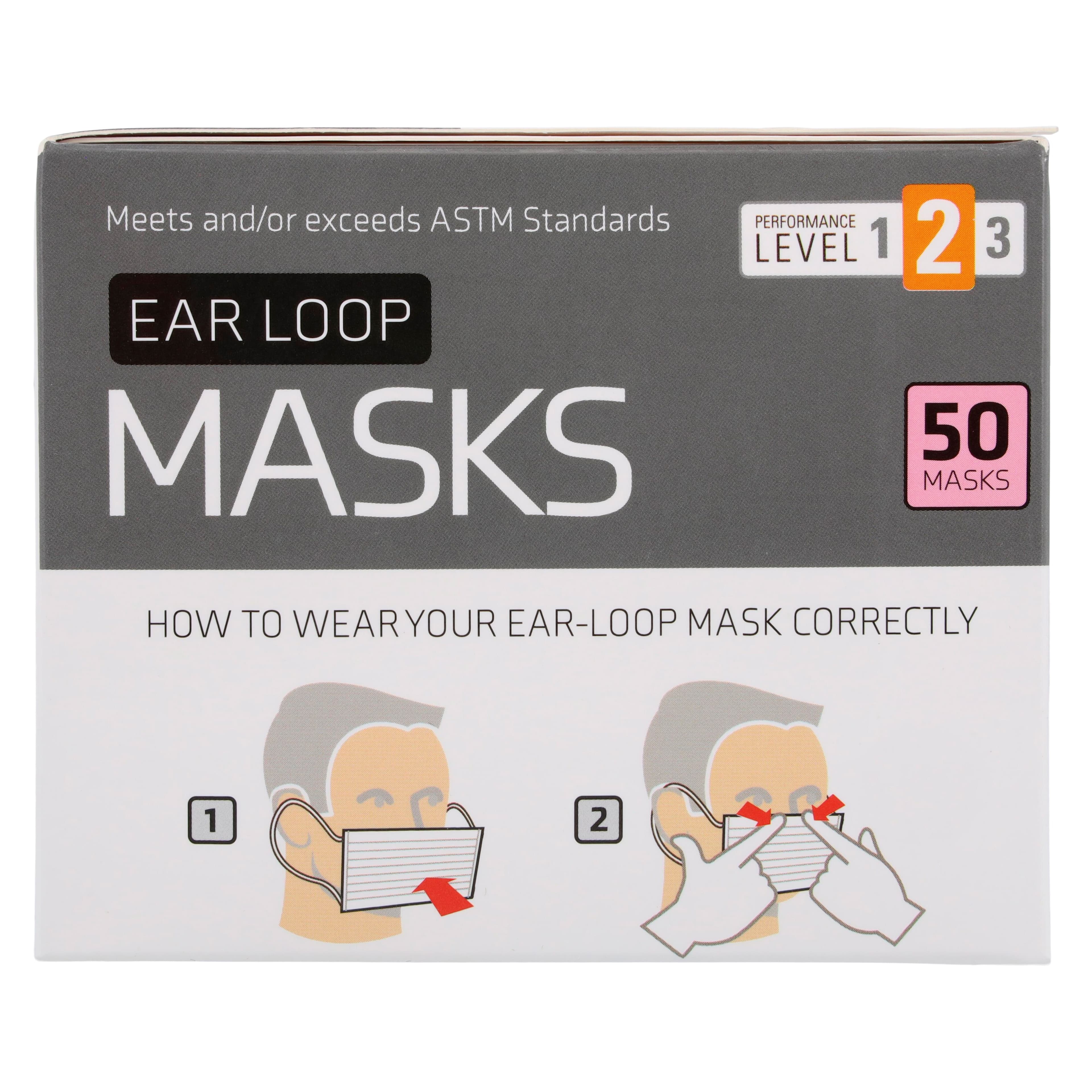 Unipack Medical ASTM Level 2 Earloop Face Mask, Pink, Adult, 50/Box thumbnail 8