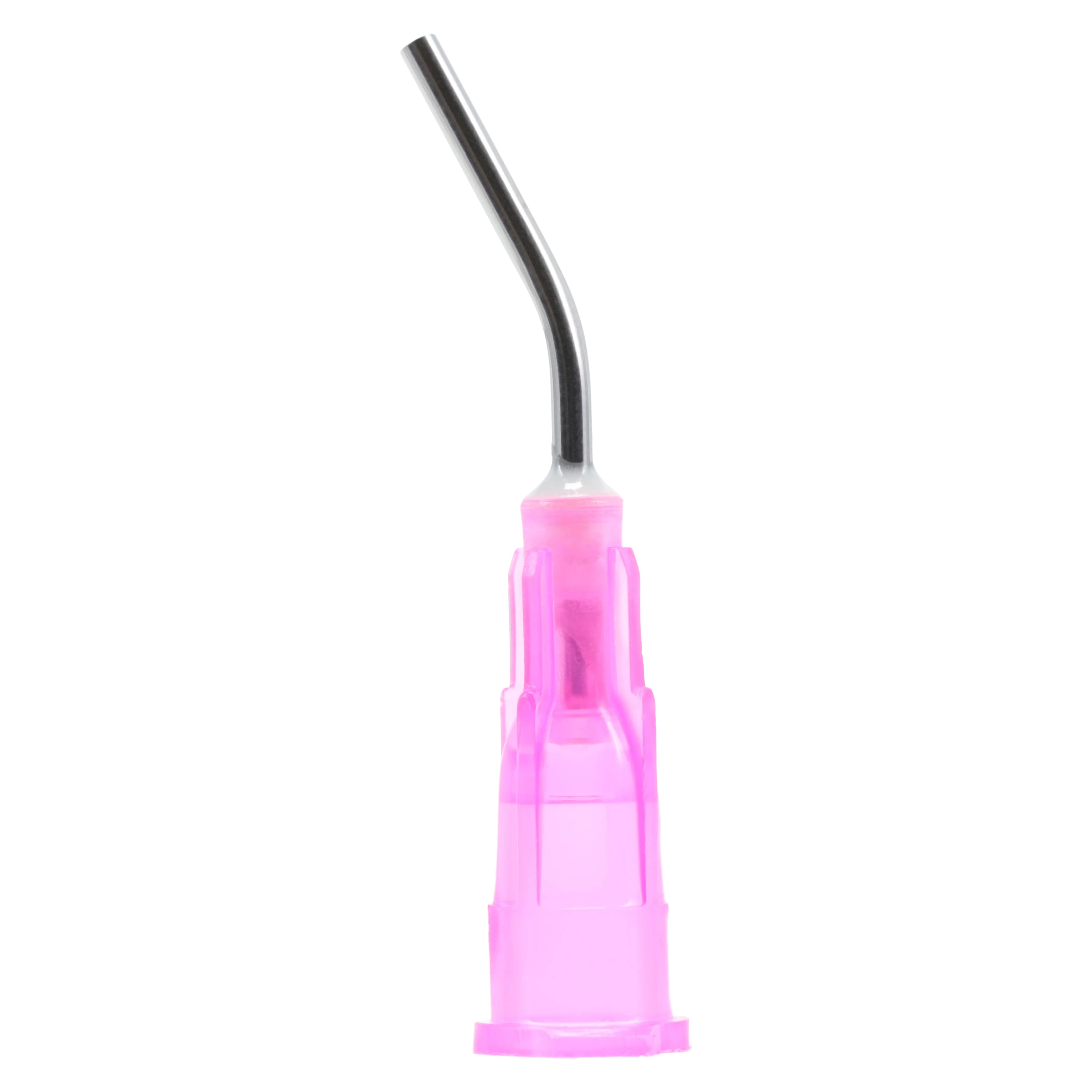 Unipack Pre-Bent Dispensing Tips, Pink, 18 Gauge, 100/Box thumbnail 2