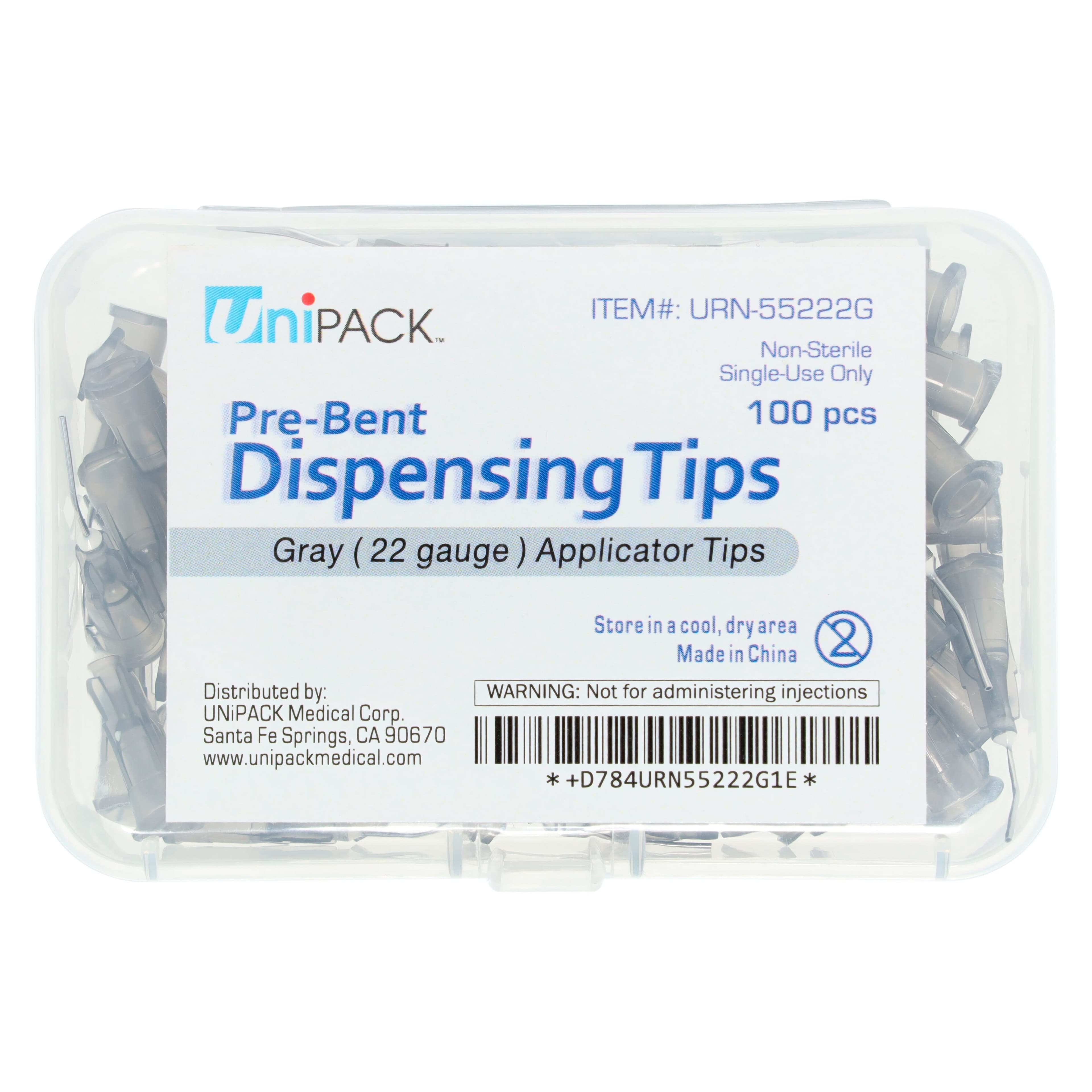 Unipack Pre-Bent Dispensing Tips, 22 Gauge, Gray, 100/Box thumbnail 2