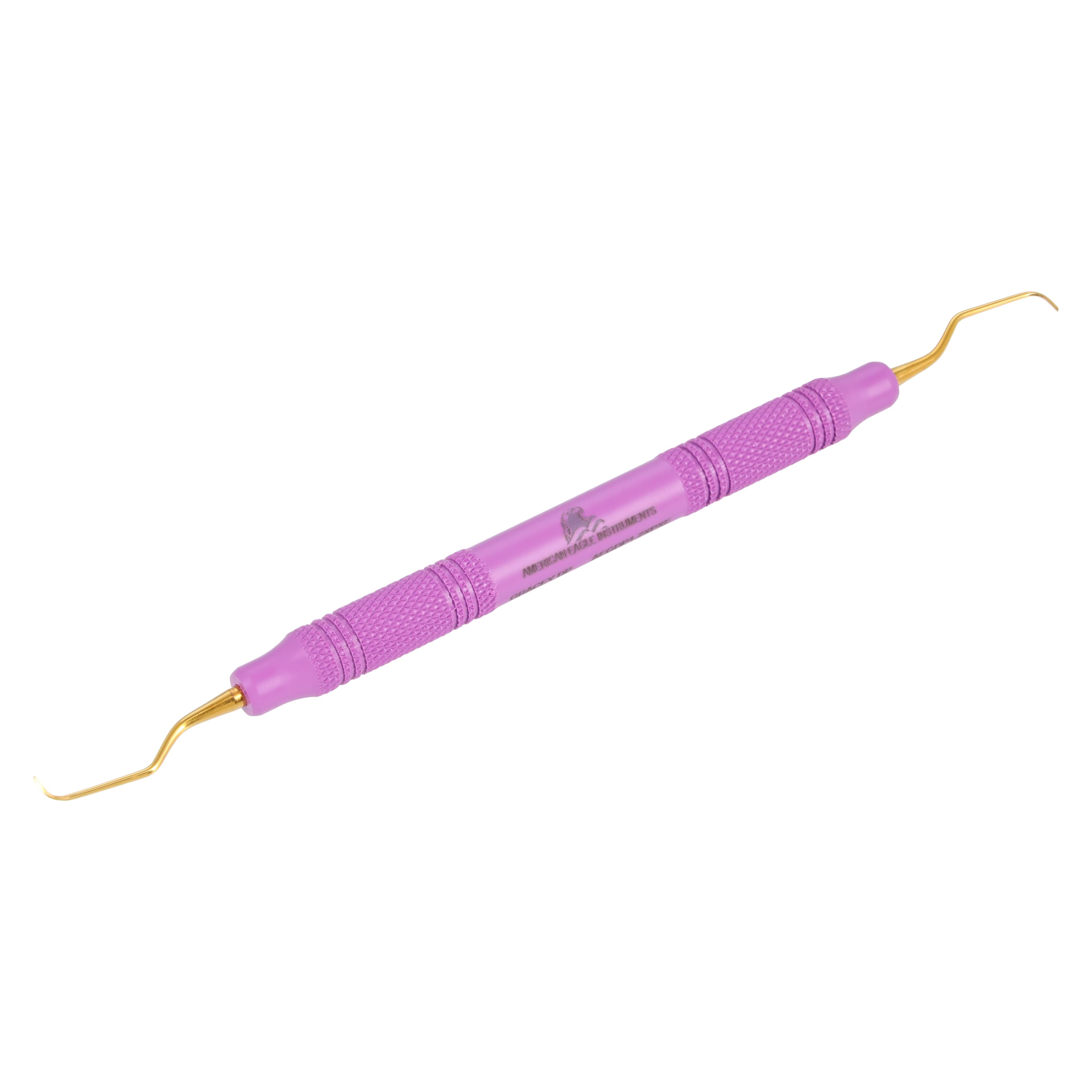 XP SQUARED Technology Gracey Deep Pocket Curette #1/2 +3, Double End, Purple EagleLite Resin Handle, Anterior thumbnail 7