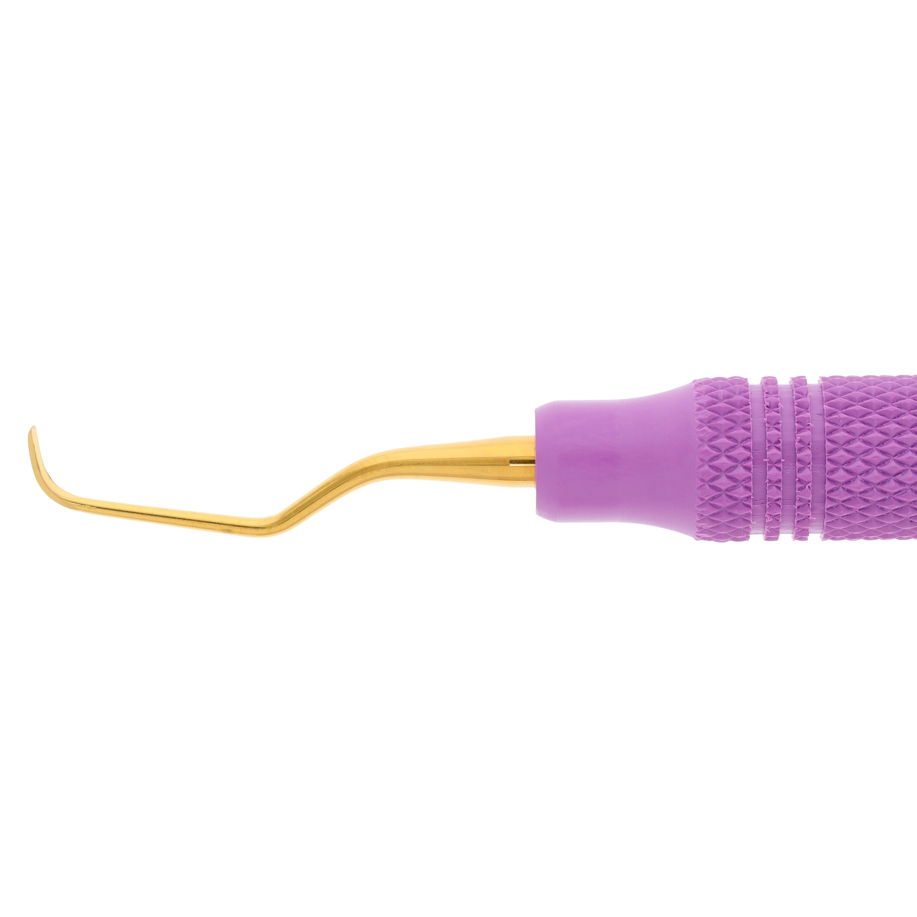 XP SQUARED Technology Gracey Deep Pocket Curette #1/2 +3, Double End, Purple EagleLite Resin Handle, Anterior thumbnail 6