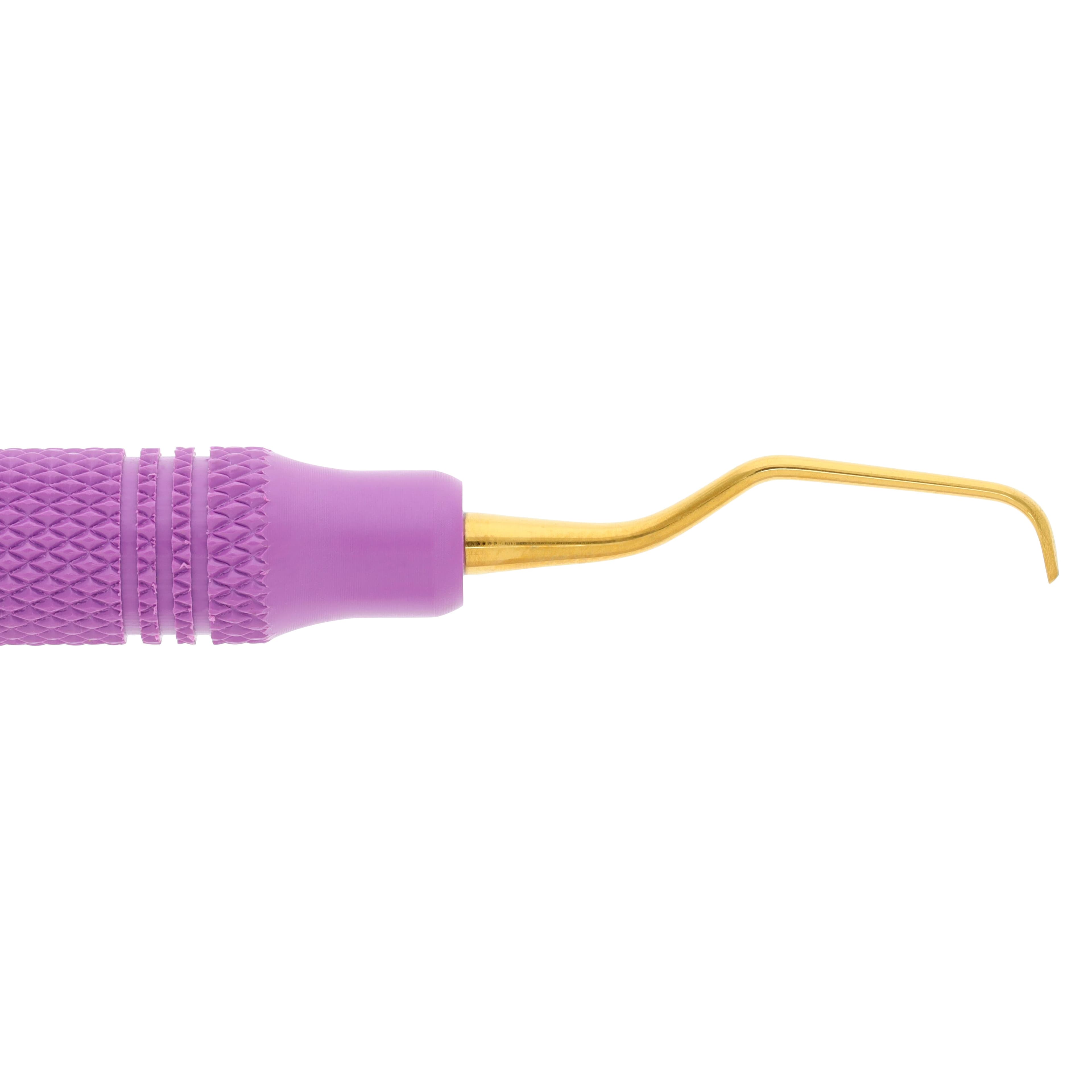 XP SQUARED Technology Gracey Deep Pocket Curette #1/2 +3, Double End, Purple EagleLite Resin Handle, Anterior thumbnail 2