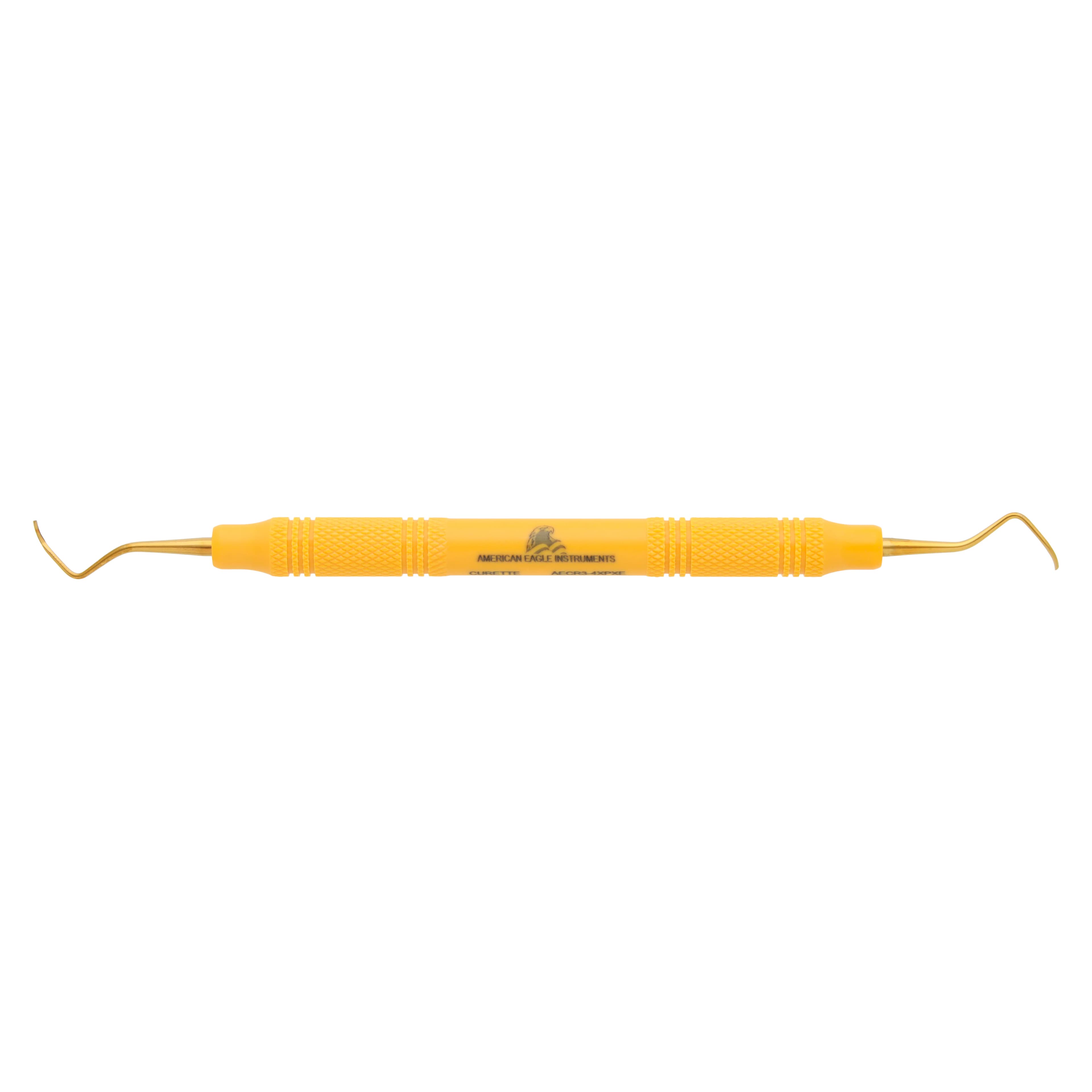 XP SQUARED Technology Universal Curette, Rules 3/4, Smallest, EagleLite Resin Handle, Yellow, Double End, AECR3-4XPX thumbnail 4