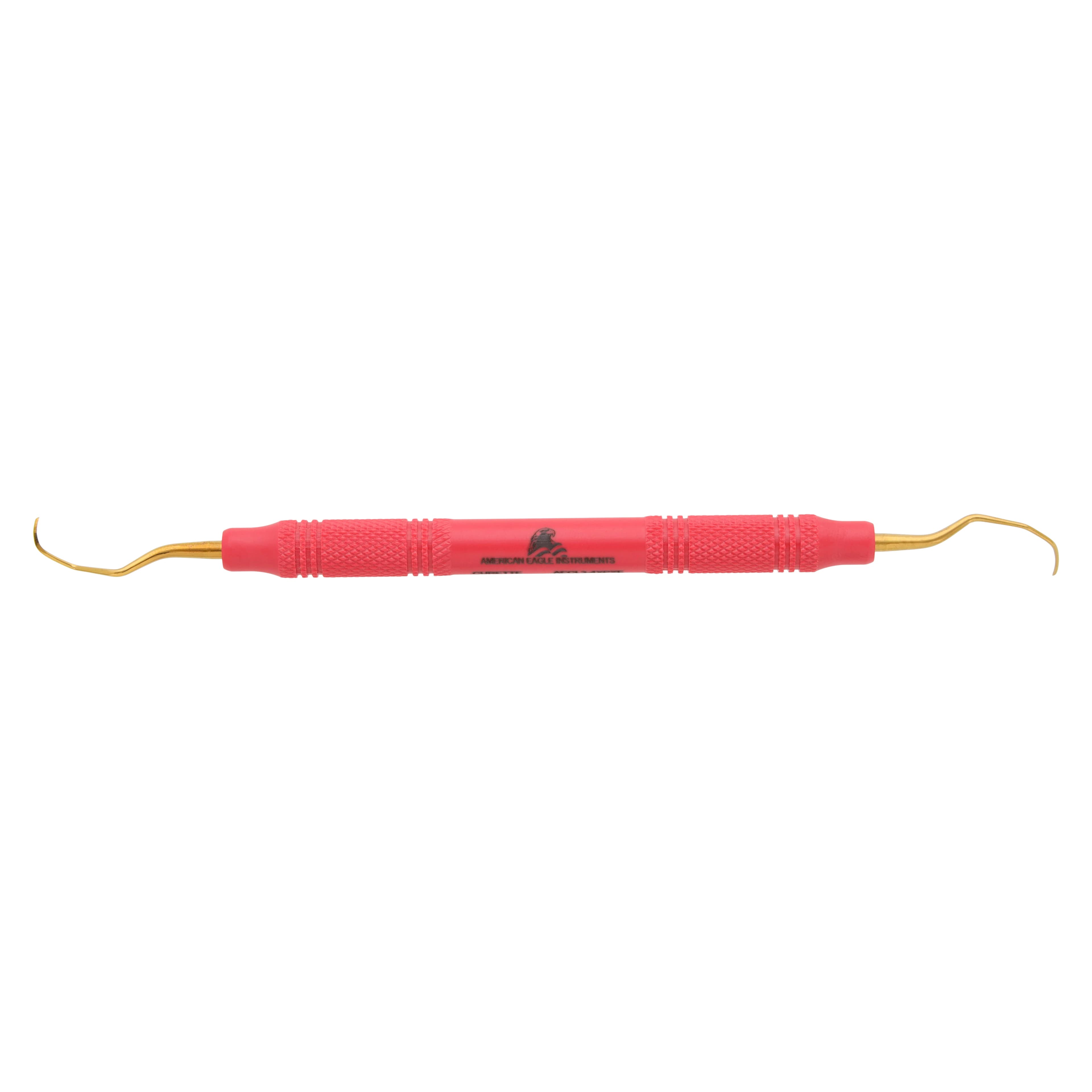 XP SQUARED Technology Universal Curette #3/4 Langer, Mesial/Distal, EagleLite Resin Handle, Red, Double End thumbnail 3