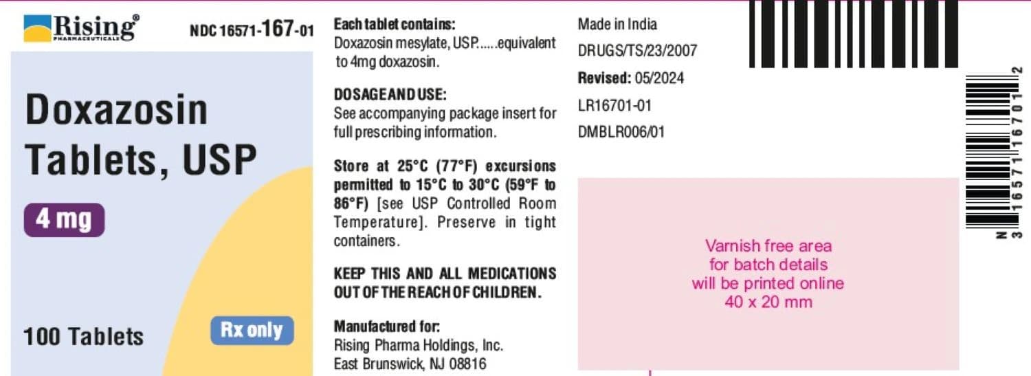 Doxazosin Mesylate Tablets, 4mg, 100/Bottle - Doxazosin Mesylate Tablets - Image 1