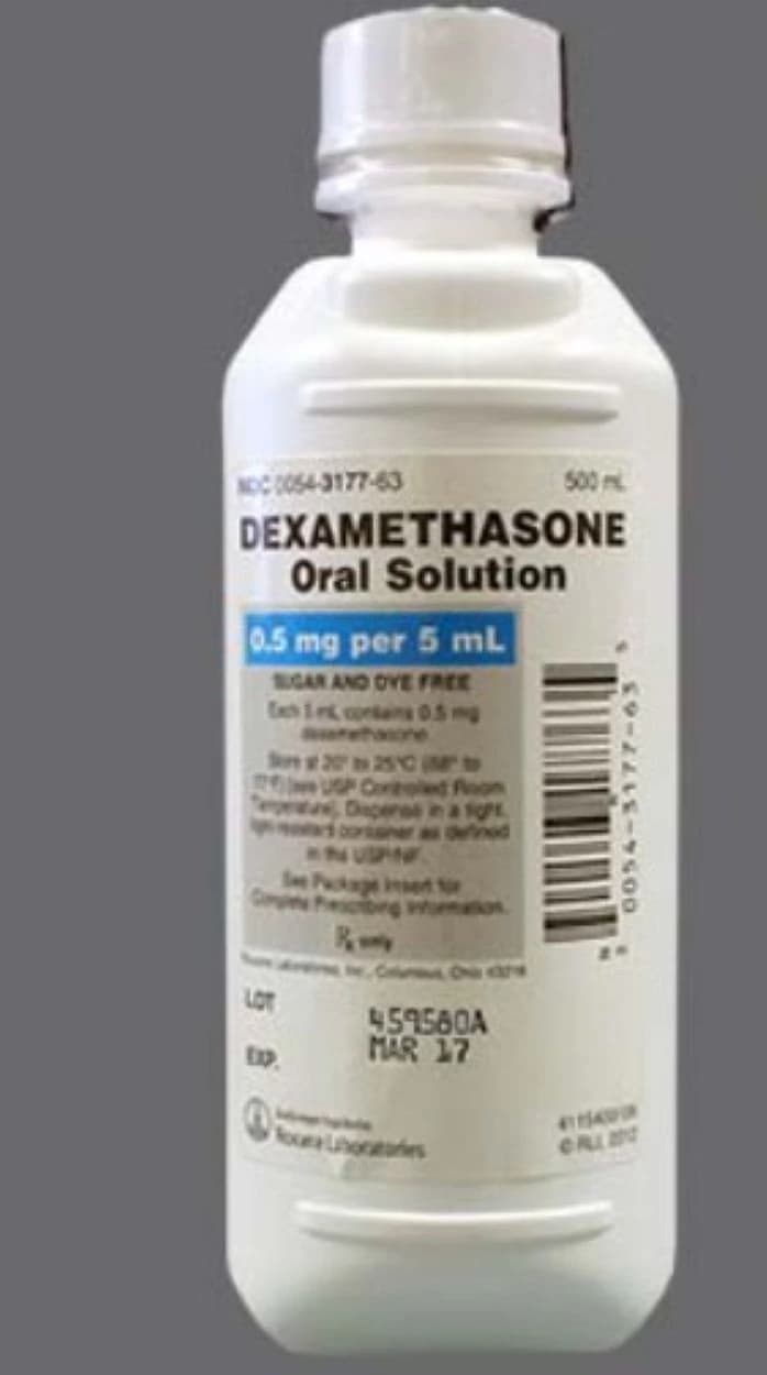 Dexamethasone Oral Elixir 0.5mg/5mL, 500mL Bottle, Hikma Pharmaceuticals - Dexamethasone Oral Elixir - Image 1