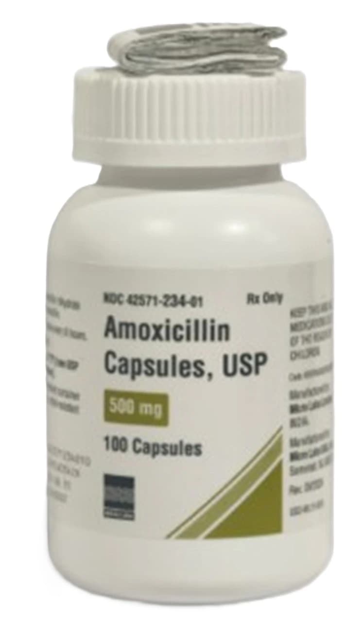 Amoxicillin Capsules, 500mg, 100/Bottle - Amoxicillin Capsules - Image 1