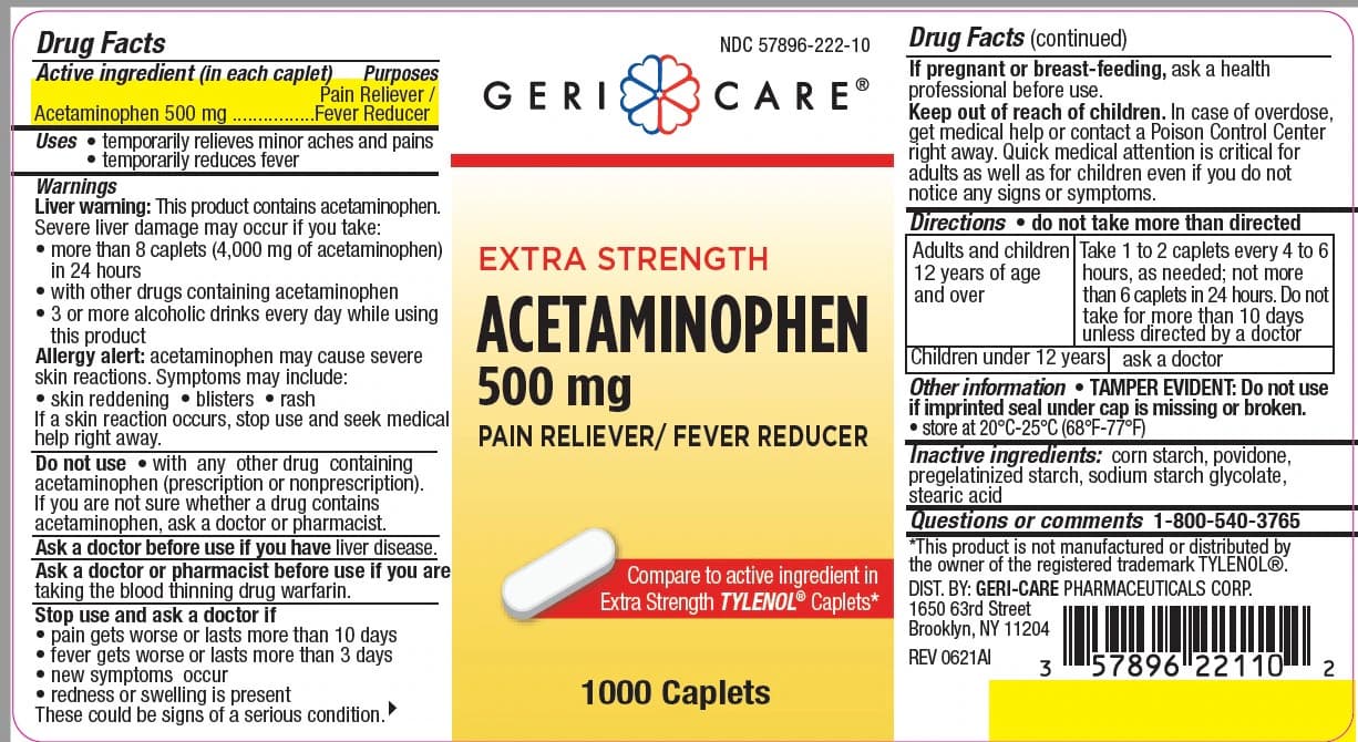 Geri-Care Acetaminophen ES Caplets, 500mg, Extra Strength, 1000/Bottle - Acetaminophen ES Caplets - Image 1