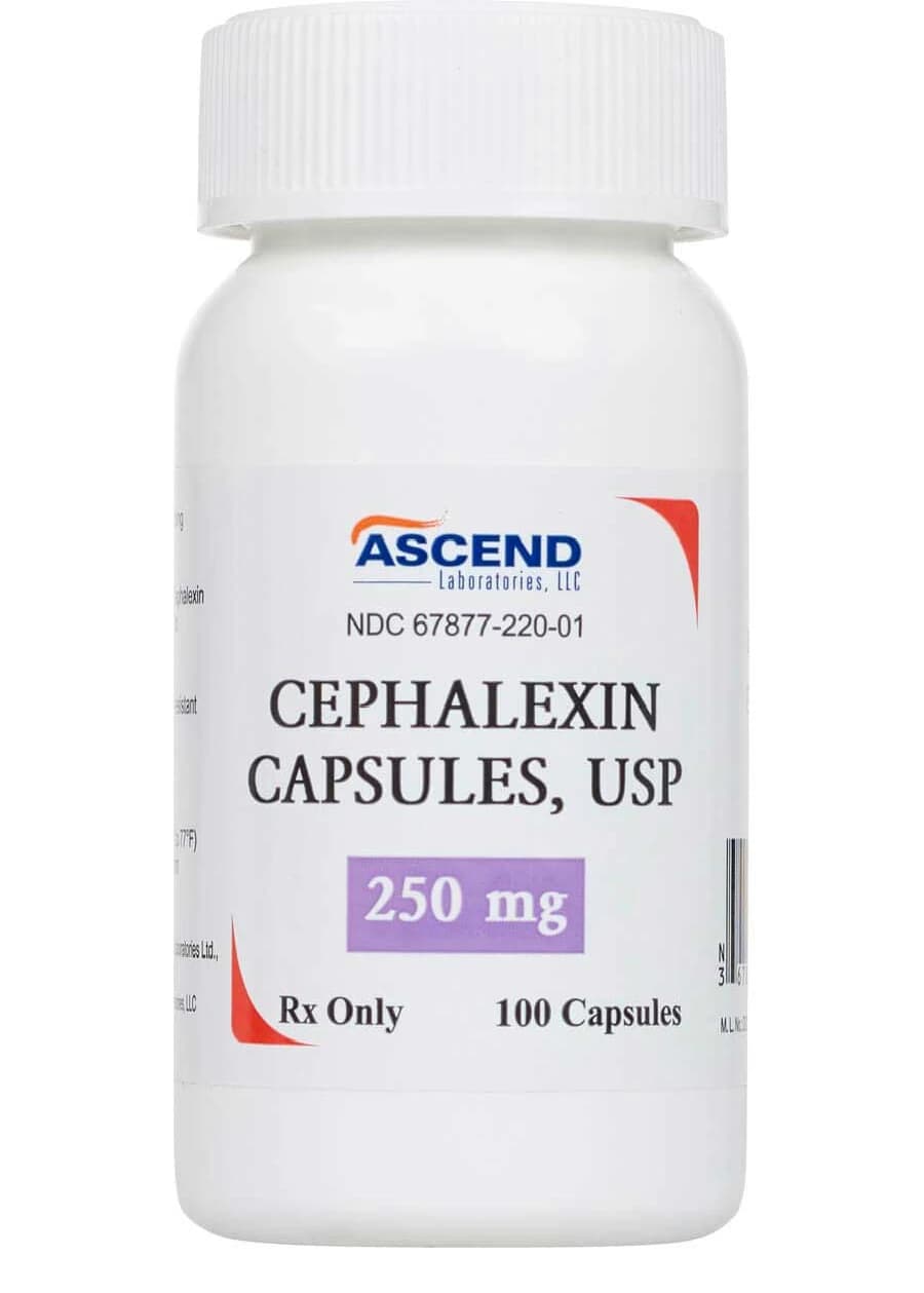 Cephalexin Capsules 250 mg, 100 Count Bottle, NDC 67877-0220-01 - Cephalexin Capsules – 100/Pkg - 250 mg Strength - Image 1
