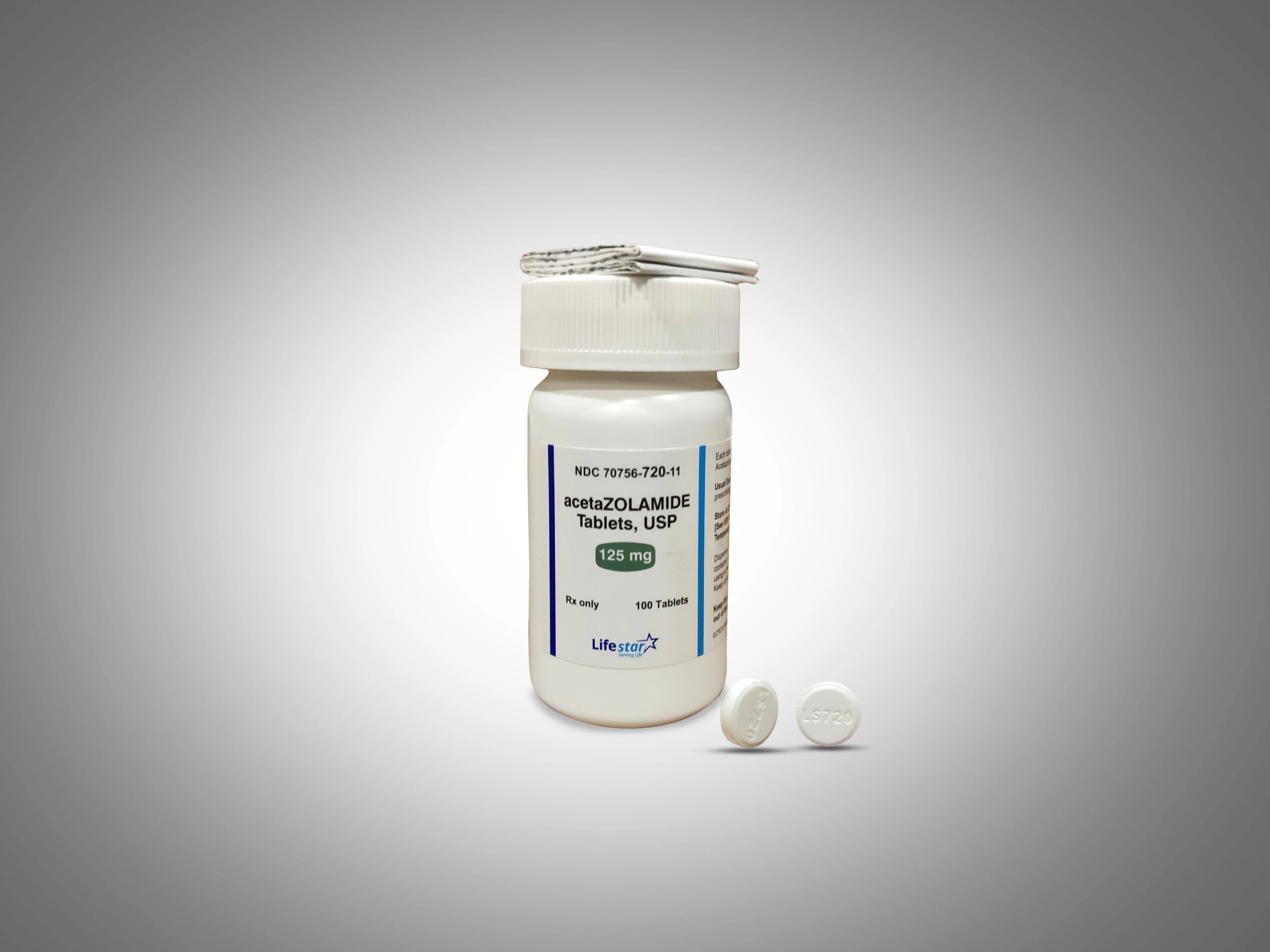 Acetazolamide Tablets 125mg, 100 Count Bottle - Acetazolamide Tablets - Image 1