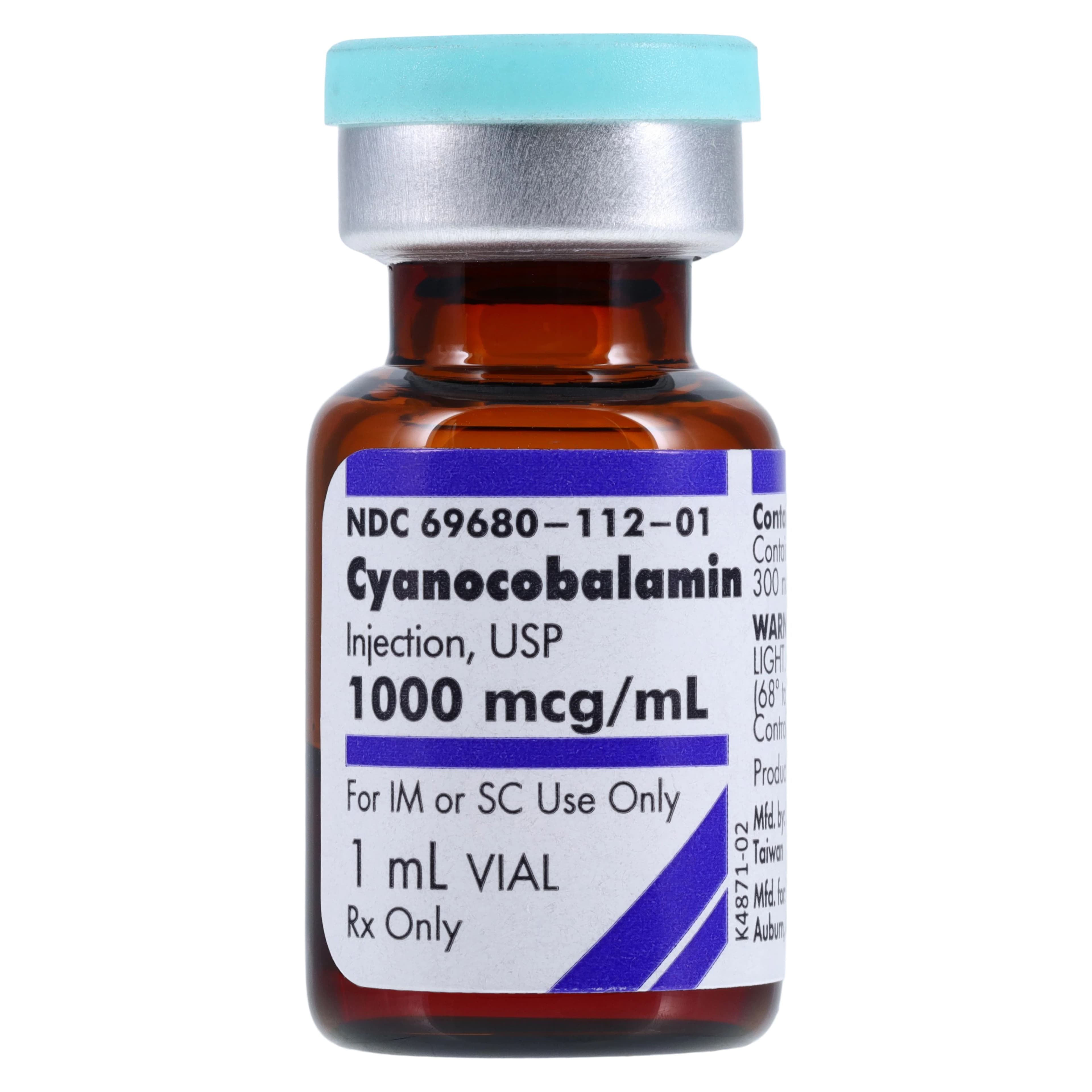 Cyanocobalamin (Vitamin B12) Injection, 1,000 mcg/mL, Single-Dose Vial, 1 mL, 10/Package thumbnail 2