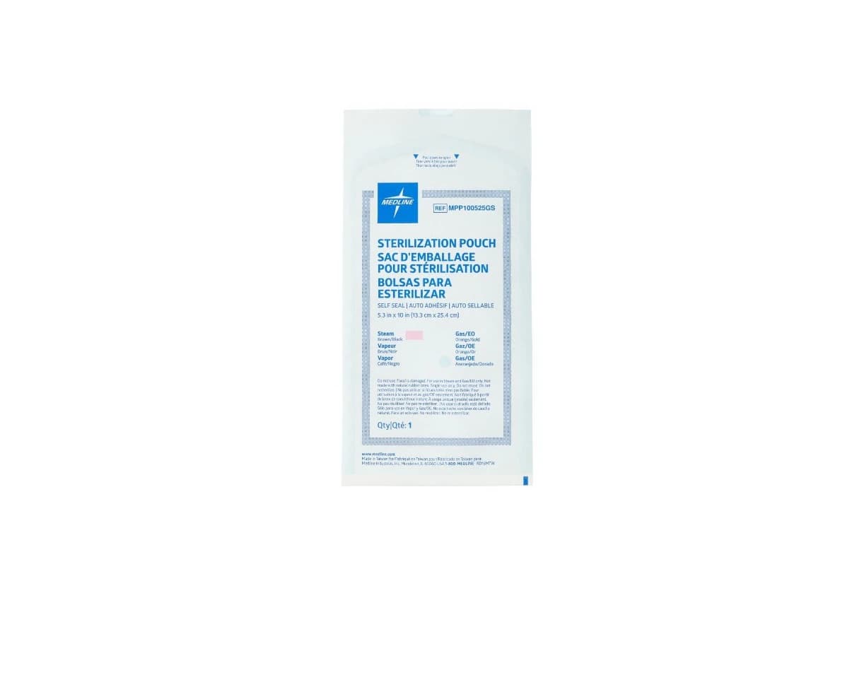 Medline Self-Seal Sterilization Pouch, 5.25" x 12", 1000/Case - Pouch Sterilization Self Seal - Image 1