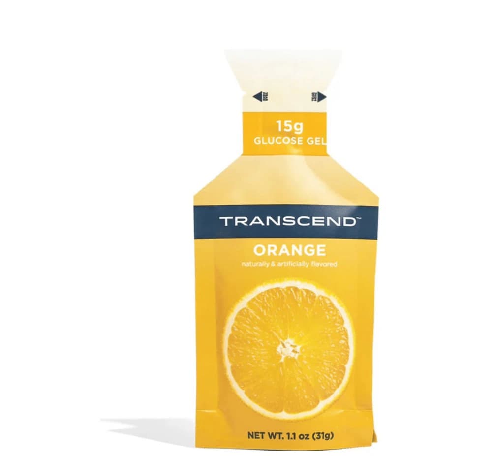 Transcend Glucose Gel 15g, Orange Squeeze Pouch, 3/Pack - Transcend Glucose gel 15g - Image 1