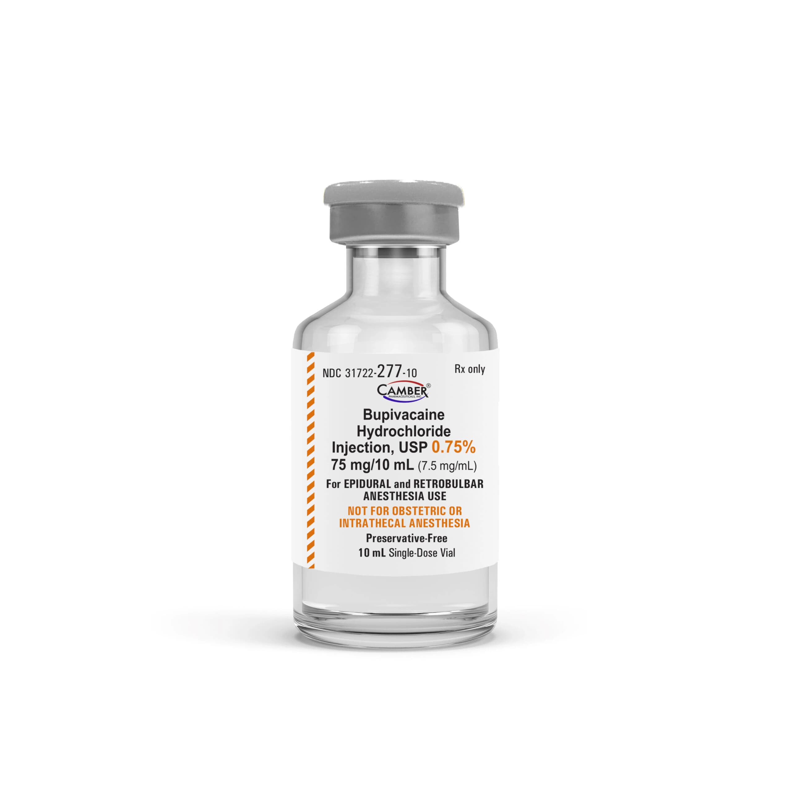 Bupivacaine HCl Injection 0.75% (7.5 mg/mL), Preservative-Free, Single-Dose Vial, 10 mL, 25/Package - Bupivacaine HCl SDV 10mL PF - Image 1