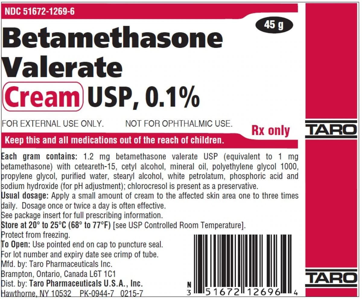 Betamethasone Valerate Cream 0.1%, 45g Tube - Betamethasone Valerate Cream - Image 1