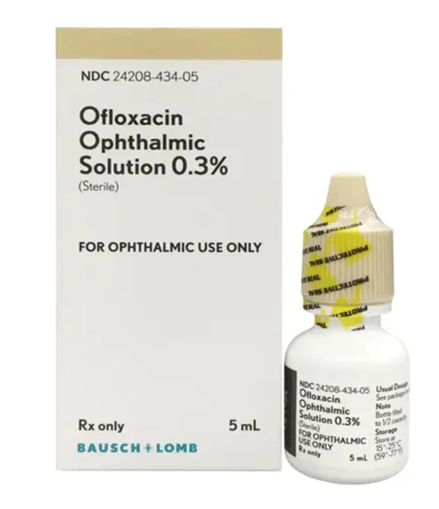 Ofloxacin Ophthalmic Solution 0.3%, 5mL Bottle, Each - Ofloxacin Ophthalmic Solution - Image 1