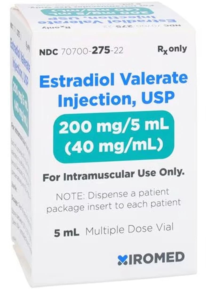 Estradiol Valerate Injection, 40 mg/mL, 5 mL Multi-Dose Vial, Xiromed - Estradiol Valerate MDV Inj 5mL - Image 1