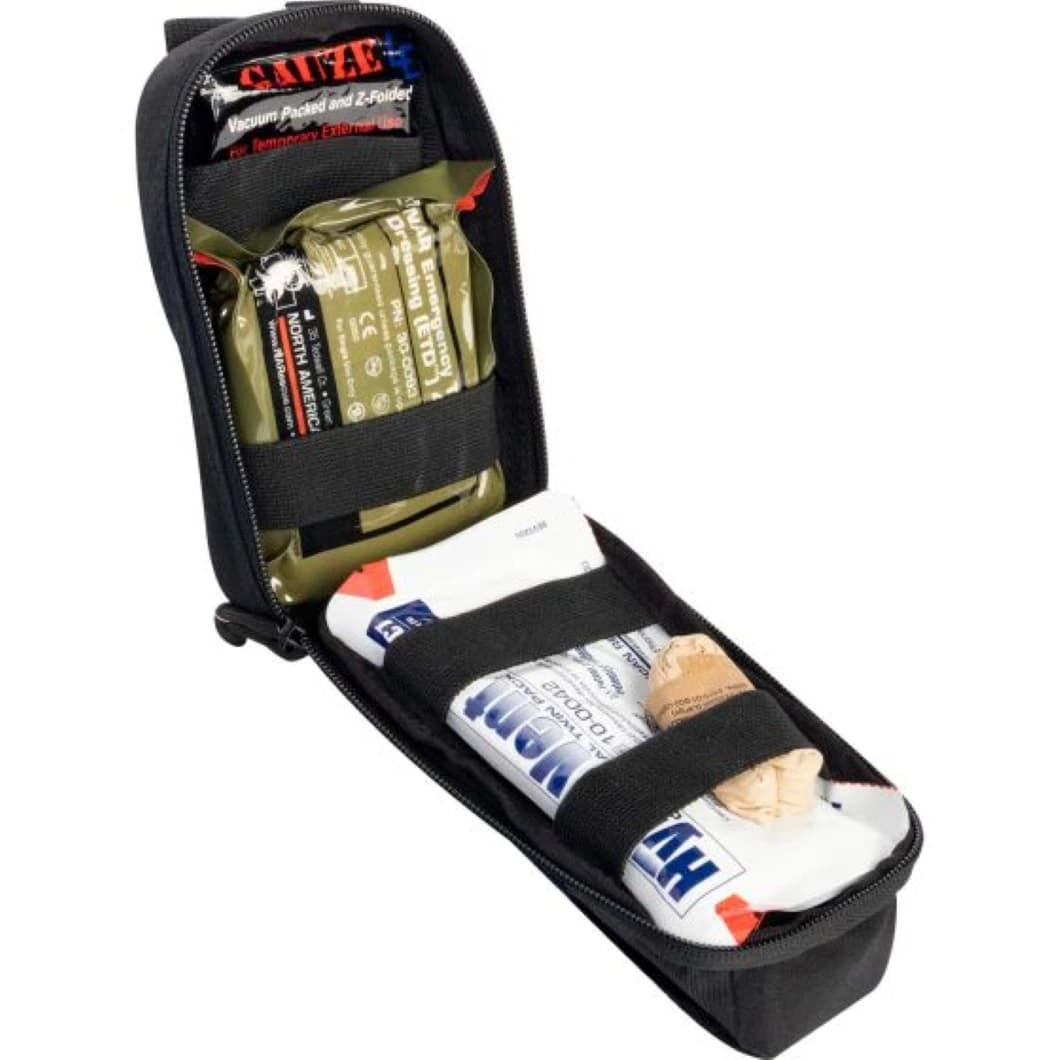 North American Rescue ROO M-FAK Kit Basic with Chest Gear (CG), Black, Mini - ROO M-FAK Kit Basic w/CG - Image 1
