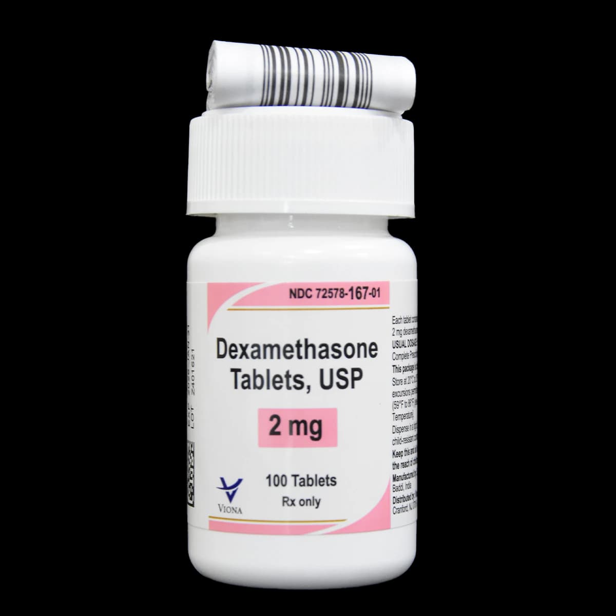 Dexamethasone Tablets 2mg, Bottle of 100, Viona Pharmaceuticals - Dexamethasone Tablets - Image 1