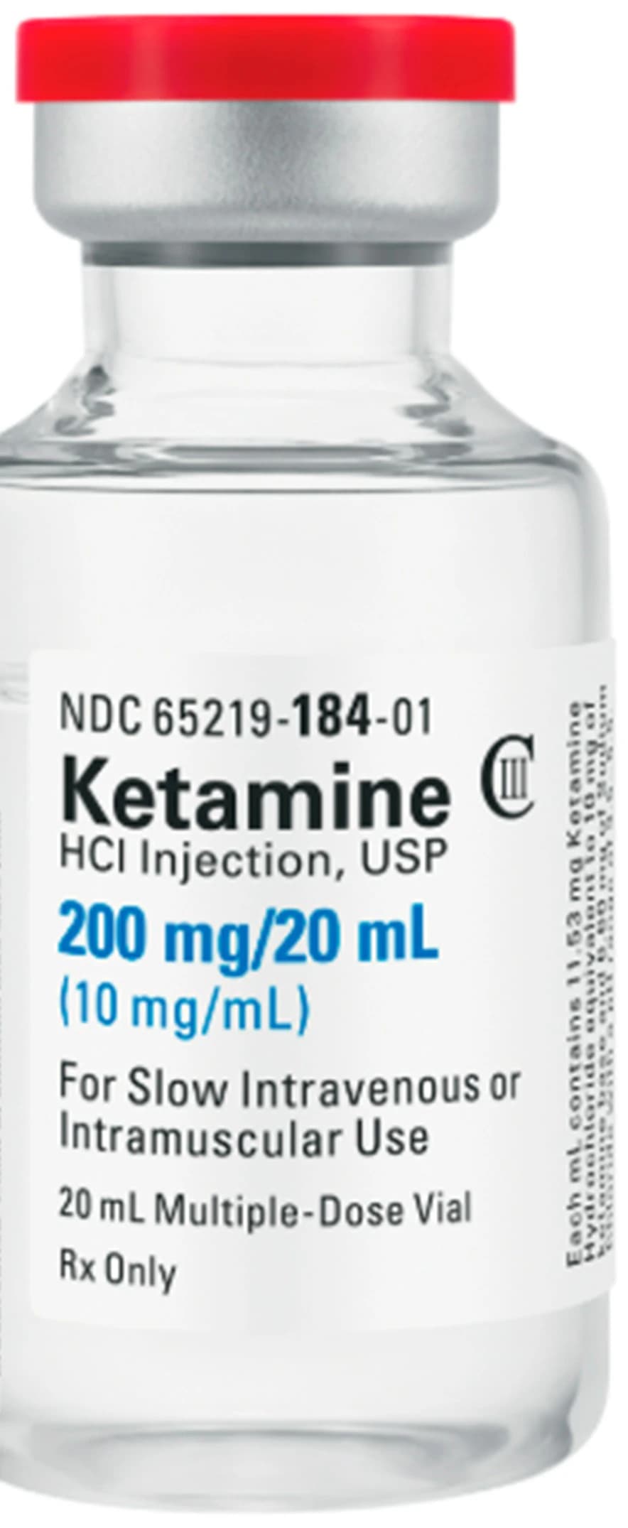 Ketamine HCl Injection 10 mg/mL, 20 mL Multiple-Dose Vial, 10/Package, Fresenius Kabi - Ketamine HCl Inj MDV 20mL - Image 1