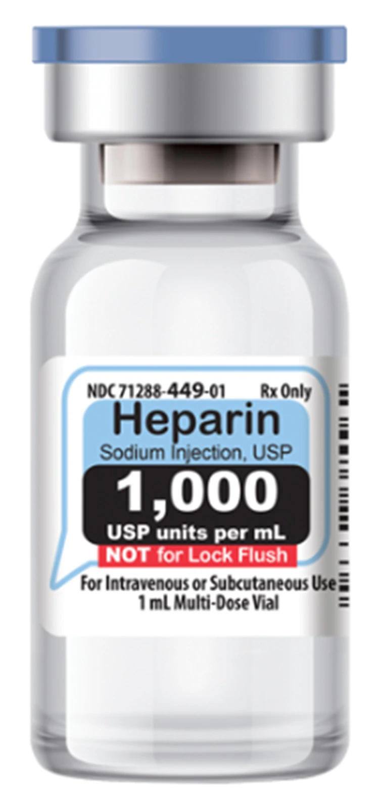 Heparin Sodium (Pork) Injection, 1,000 USP Units/mL, Multiple-Dose Vial, 1 mL, 25/Package - Heparin Sodium Pork Inj MDV - Image 1