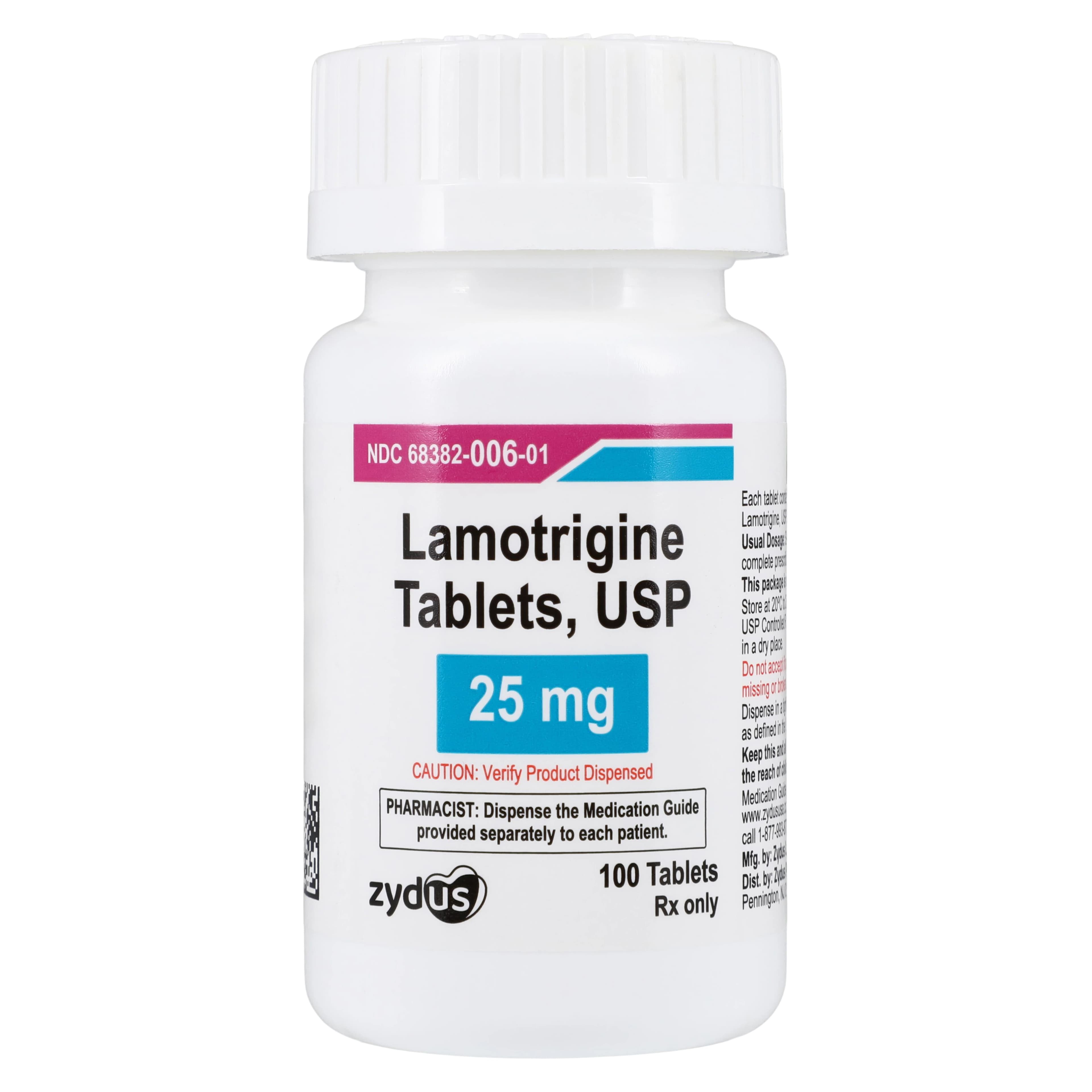 Lamotrigine Tablets 25 mg, 100 Count Bottle (Zydus Pharmaceuticals) thumbnail 2