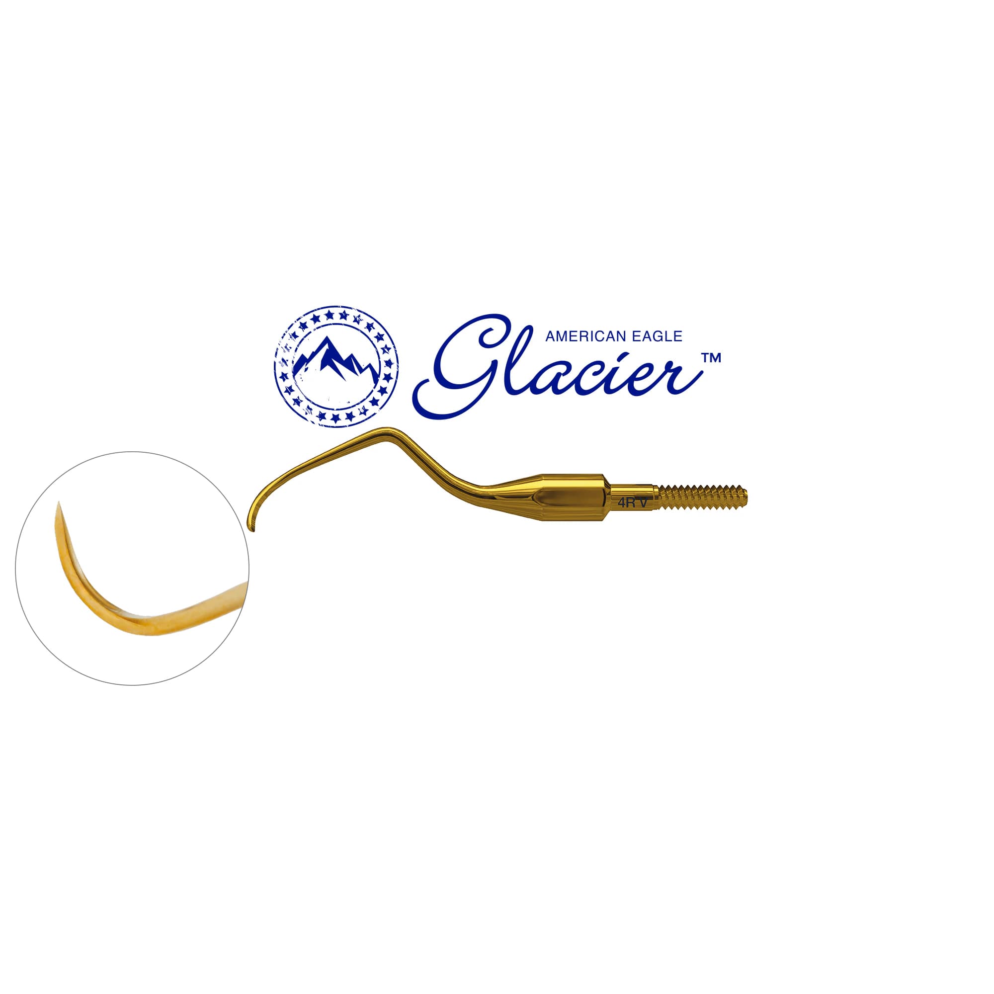 American Eagle® Glacier™ Quik-Tip™ Universal Curette Columbia 4R Posterior with XP® SQUARED Technology, Extended Shank, Cone Socket, 440A Stainless Steel, Each - American Eagle® Glacier™ Quik-Tip™ Universal Curette Columbia 4R Posterior with XP® SQUARED Technology - Image 1