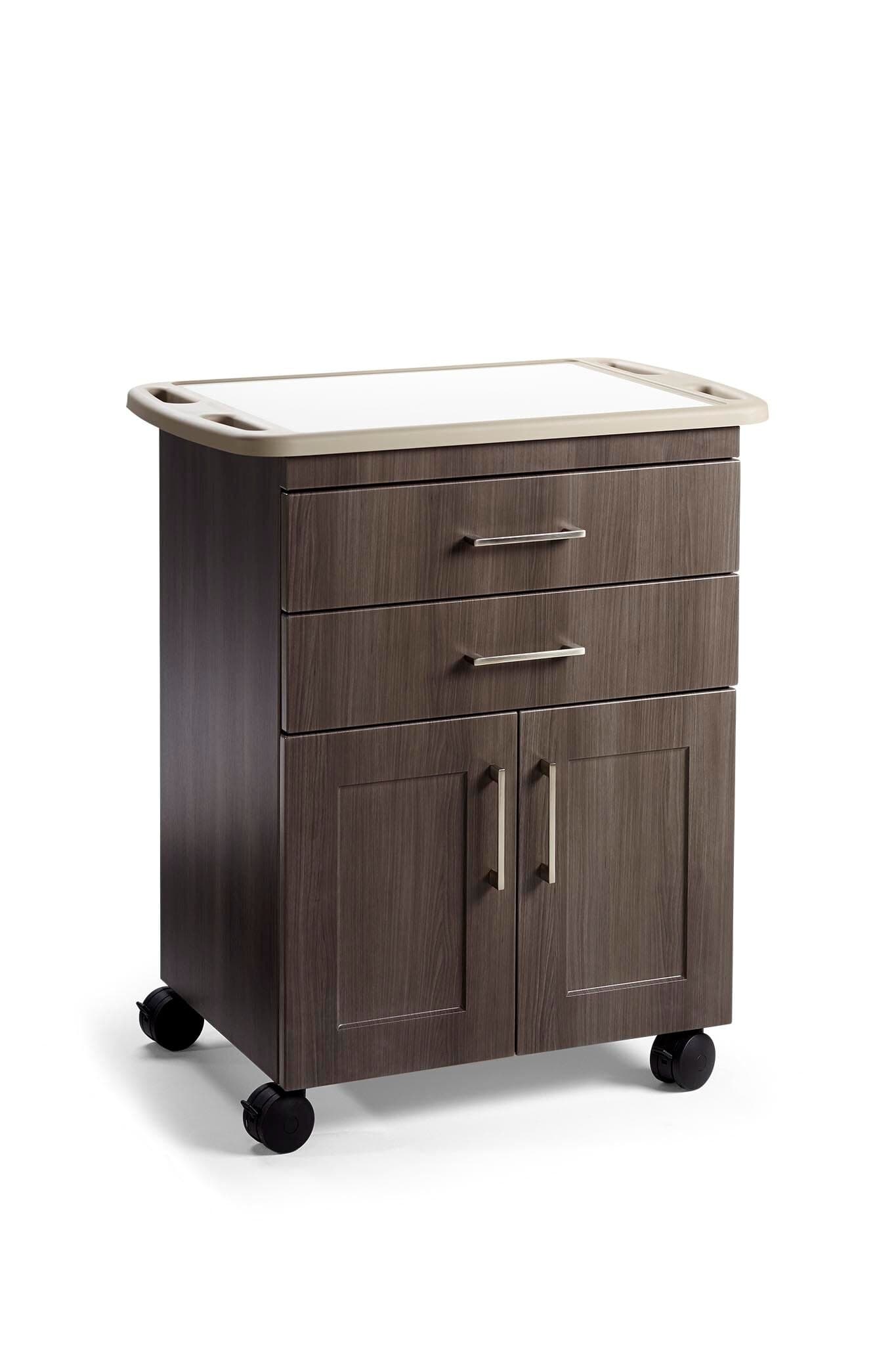 Midmark Treatment Cabinet, Mobile, 2 Drawers/2 Doors with Lock, Soft Edge Handle Top thumbnail 2