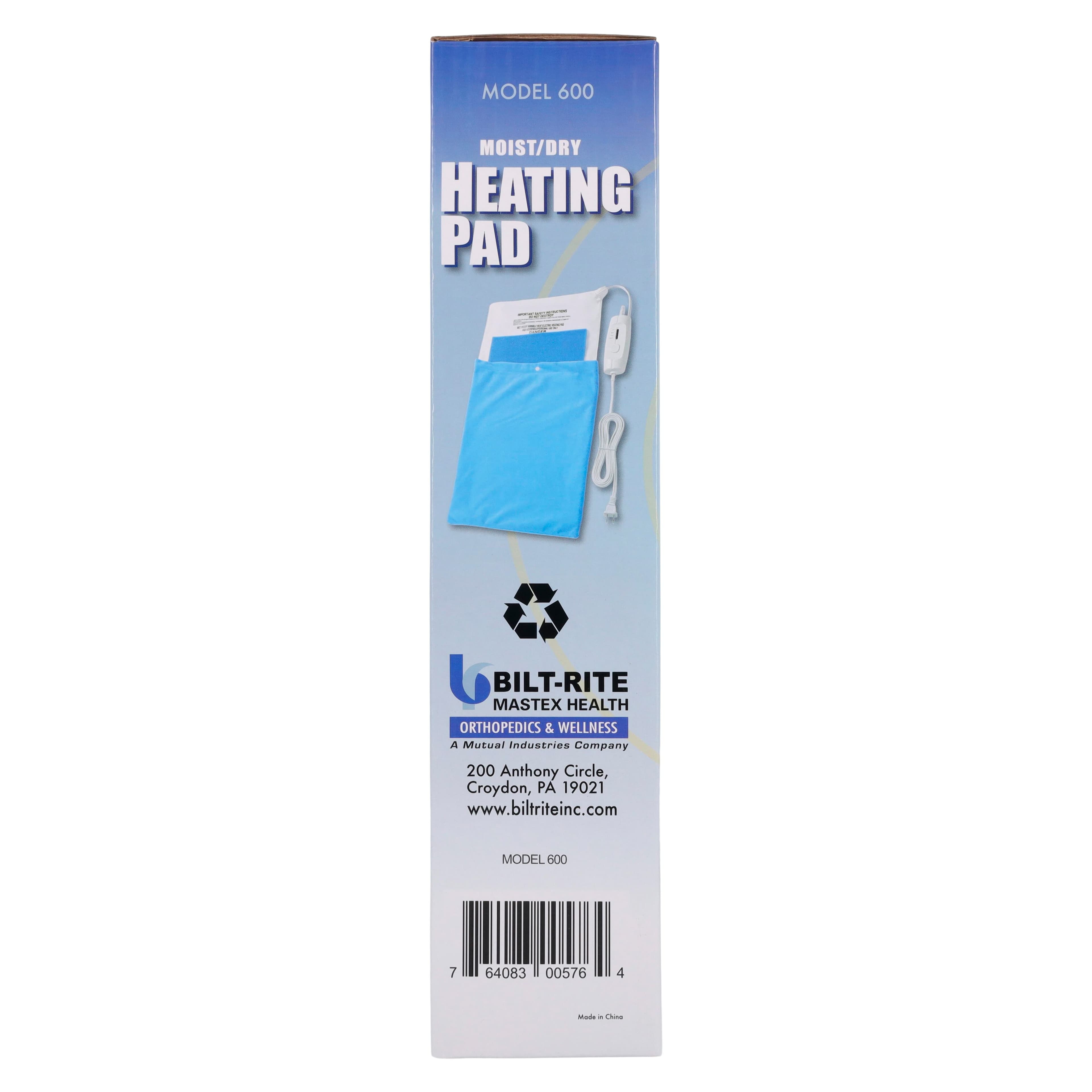 Mastex Industries Moist/Dry Electric Heat Pad, 12"x15", One Size Fits All thumbnail 2