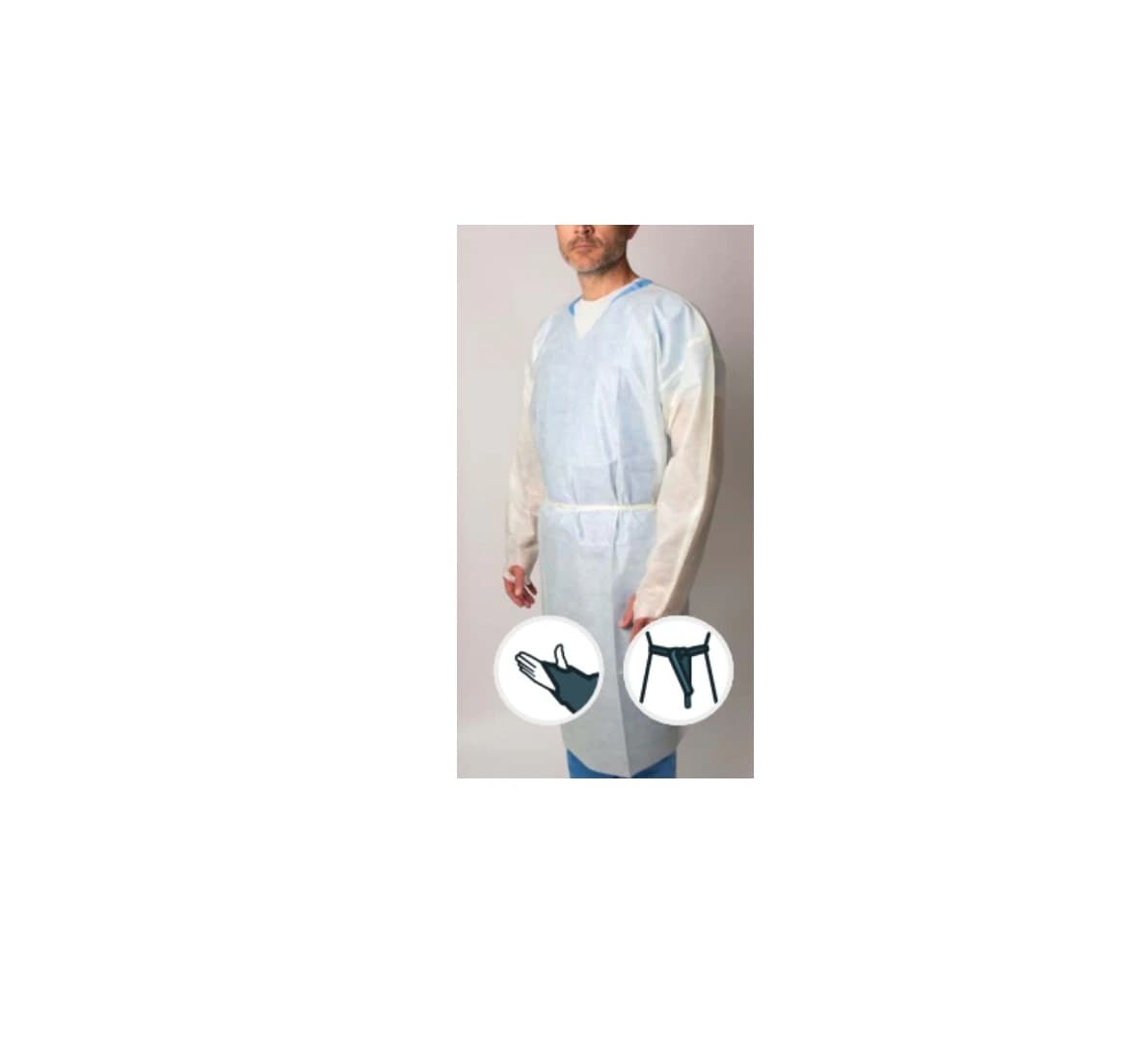 Isolation Gown, SMS, Yellow, X-Large, Full Back, Over the Head/Tie Closure with Thumb Loop, 100/Case - Isolation Gown, SMS, Yellow - Image 1