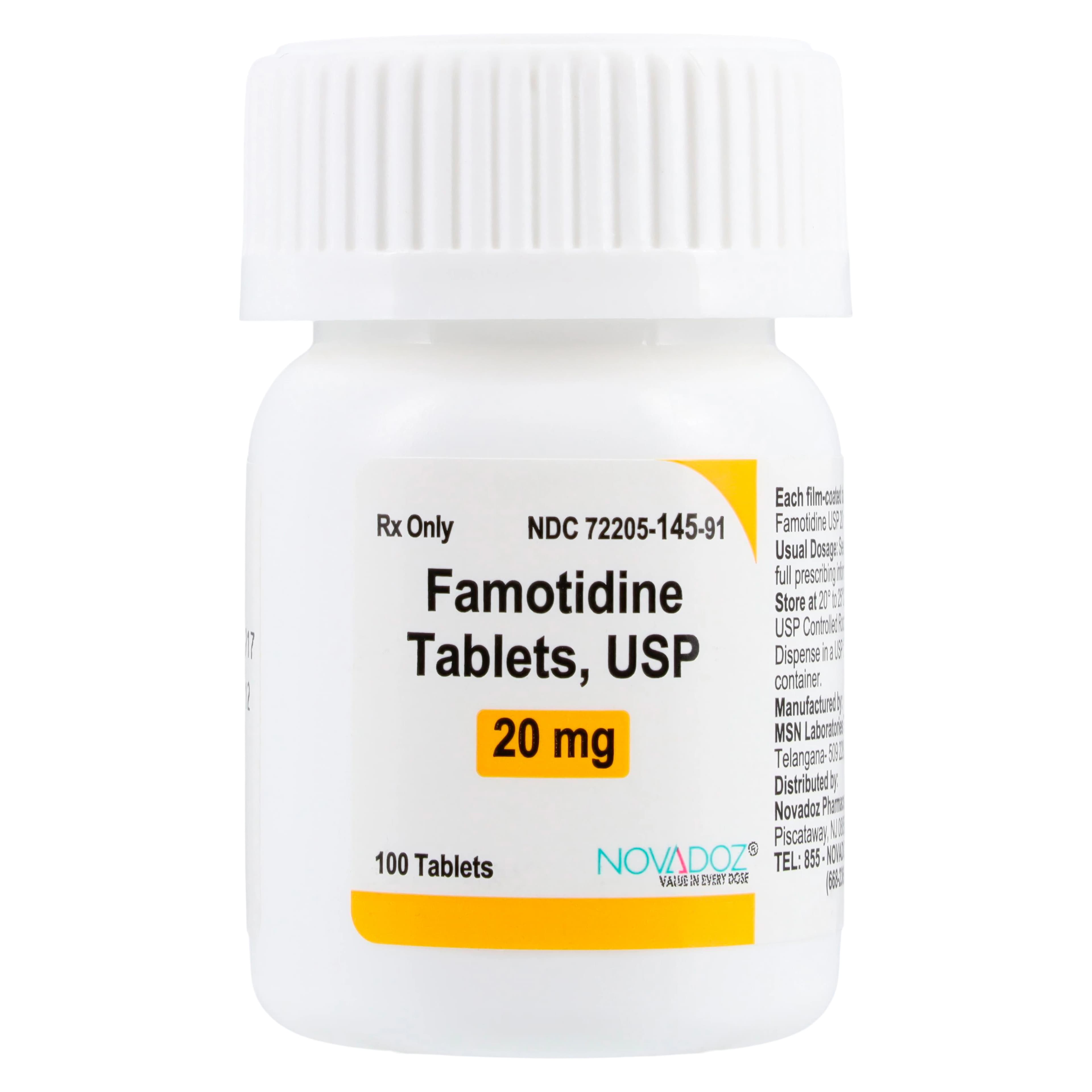Famotidine Tablets, 20mg, 100/Bottle, Novadoz Pharmaceuticals thumbnail 2