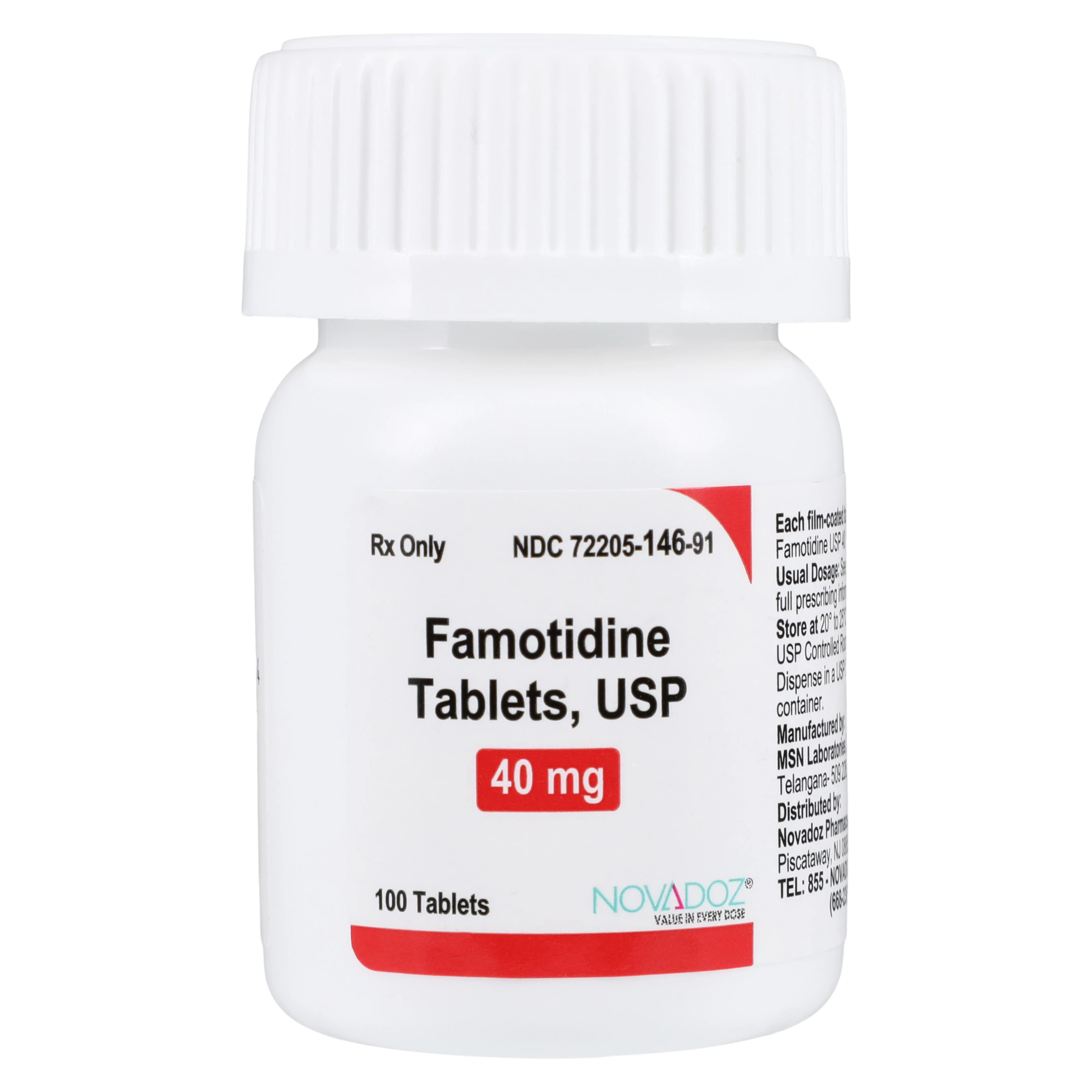 Famotidine Tablets, 40mg, 100/Bottle, Novadoz Pharmaceuticals thumbnail 2