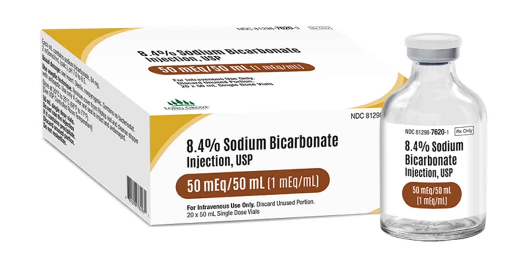 Sodium Bicarbonate Injection 8.4% SDV 50mL, 20/Package thumbnail 2