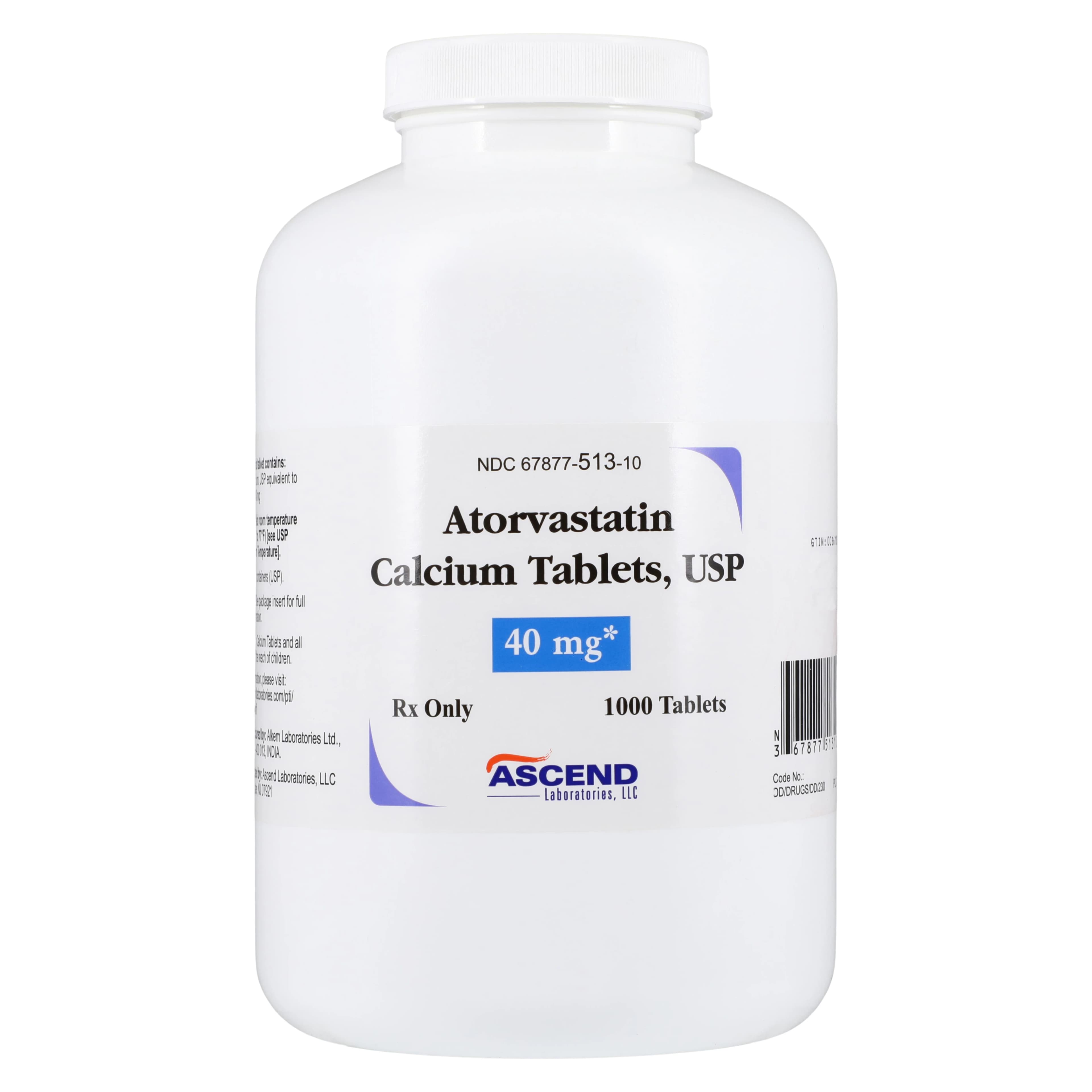 Atorvastatin Calcium Tablets, 40 mg, 1000 Count Bottle, Ascend Laboratories thumbnail 2