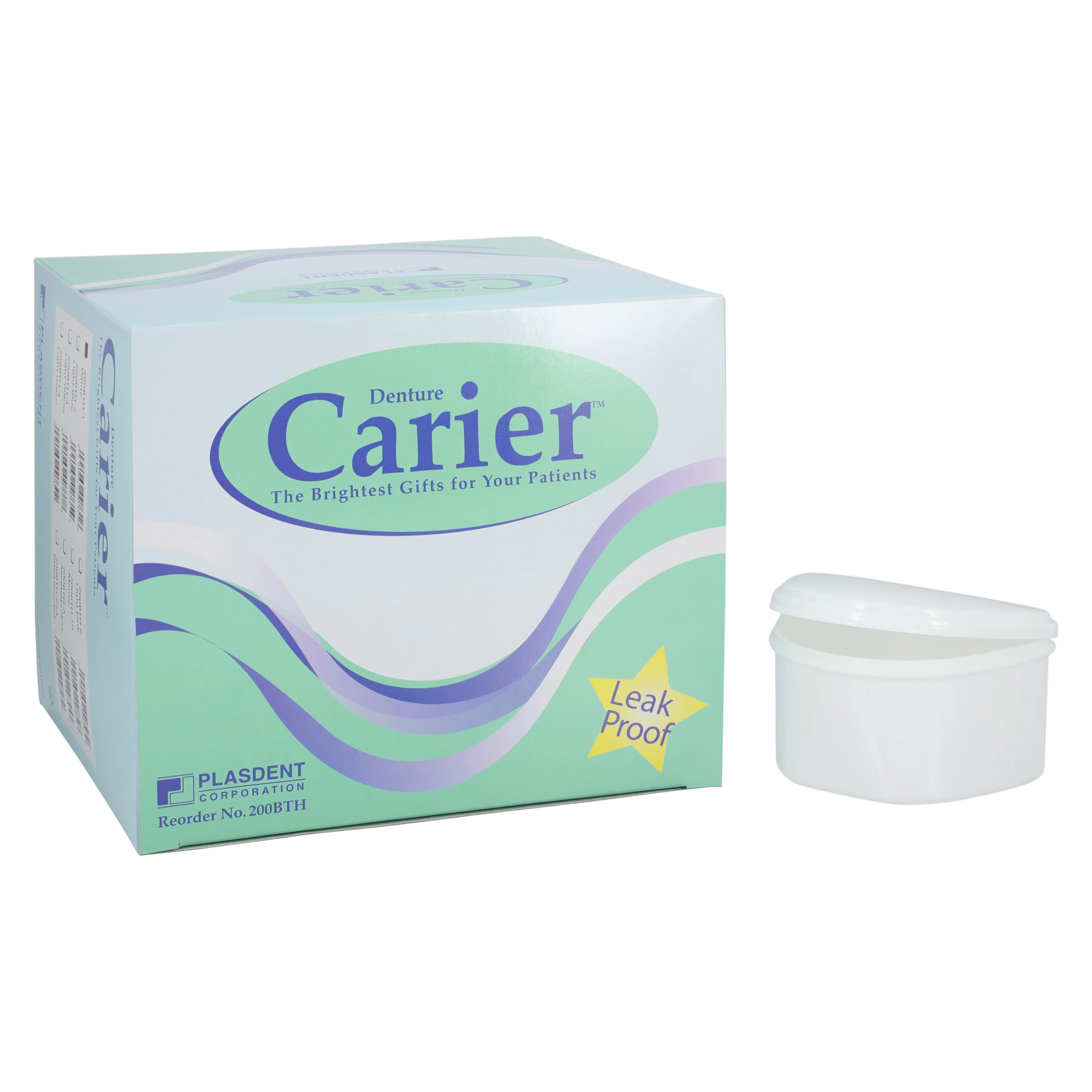 Plasdent Denture Box, White, Plastic with Hinged Lid, 4"W x 3"L x 2"H, 12/Box, 200BTH-1 thumbnail 4