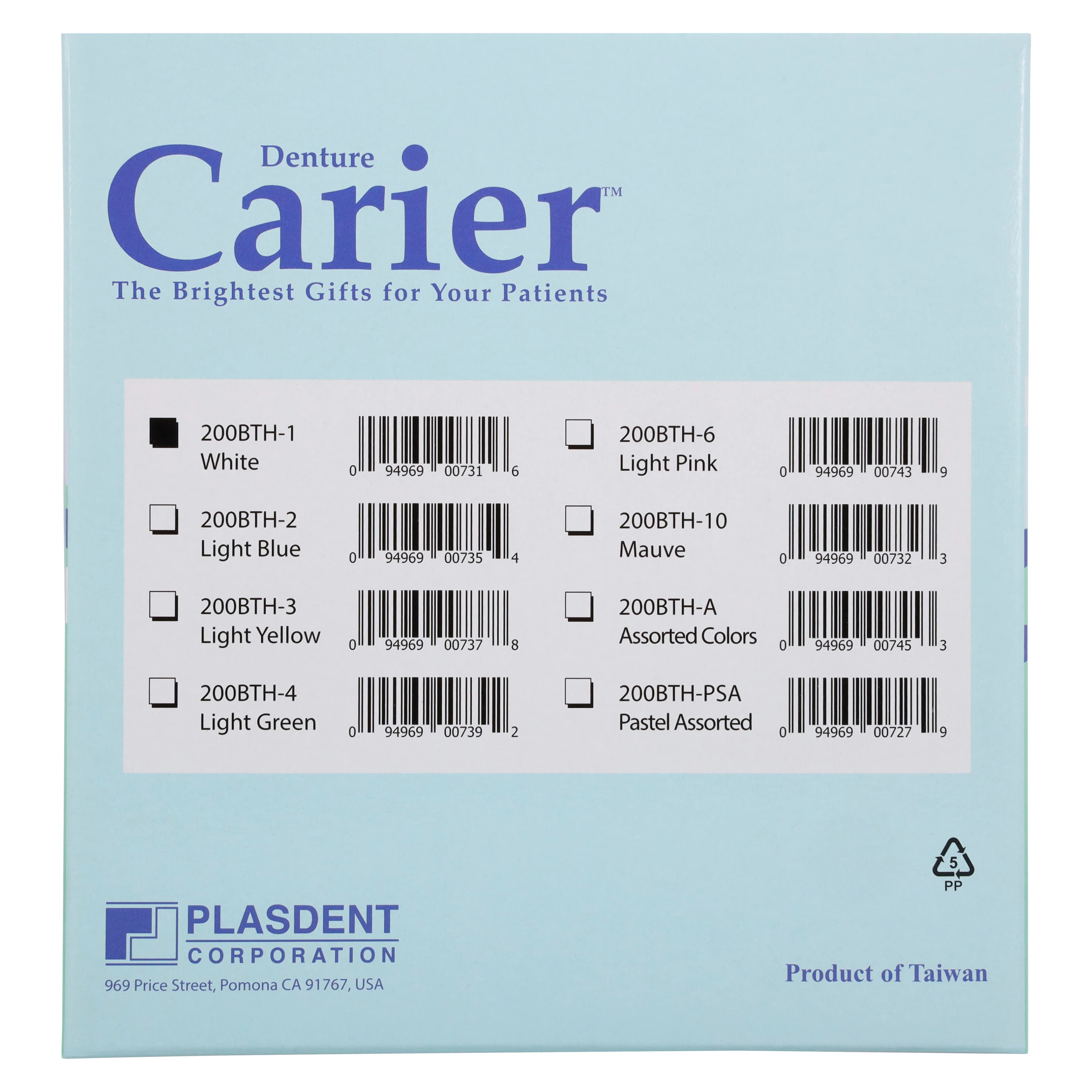 Plasdent Denture Box, White, Plastic with Hinged Lid, 4"W x 3"L x 2"H, 12/Box, 200BTH-1 thumbnail 2
