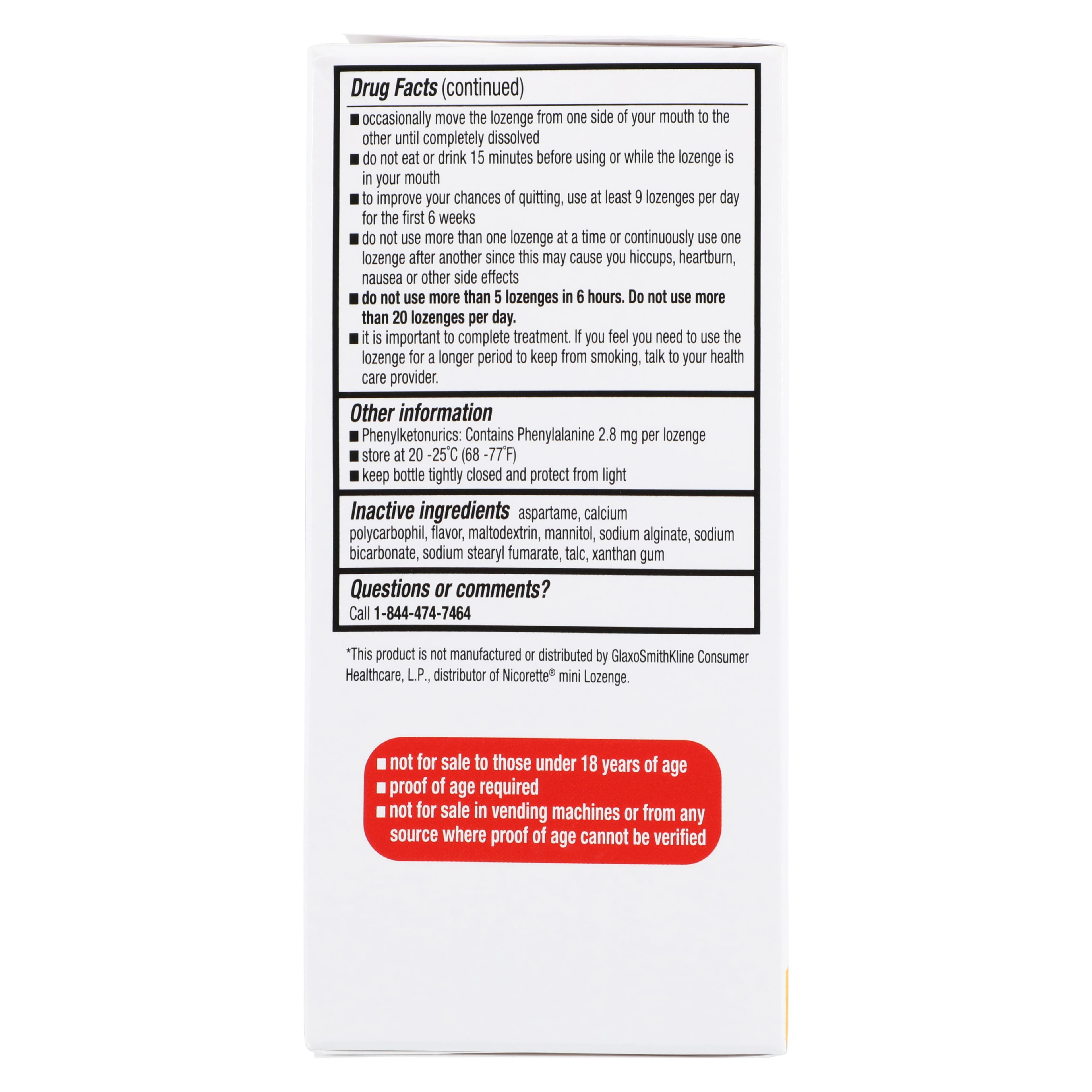 Nicotine Lozenge Mint 4mg, 81 Count Box thumbnail 2