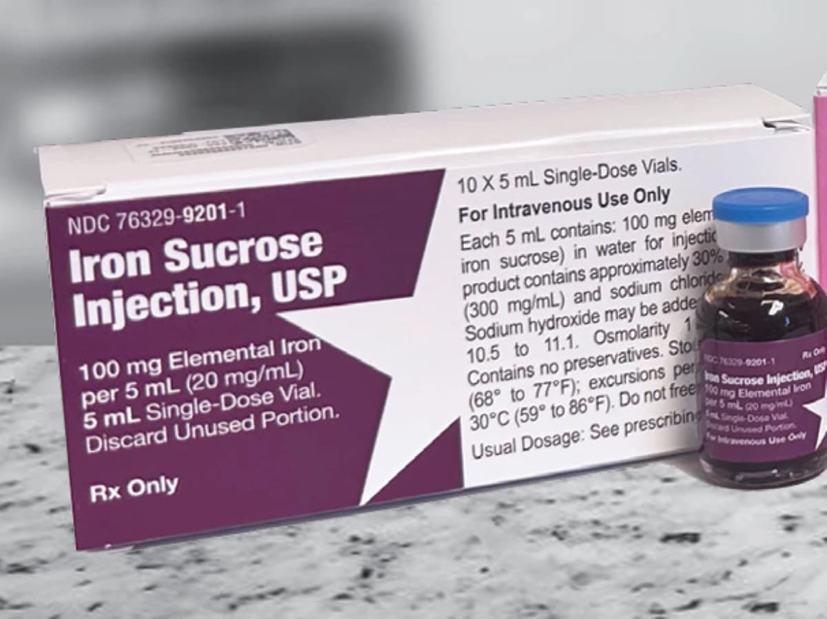 Iron Sucrose Injection 20 mg/mL, Single-Dose Vial, 5 mL, 10/Package thumbnail 3