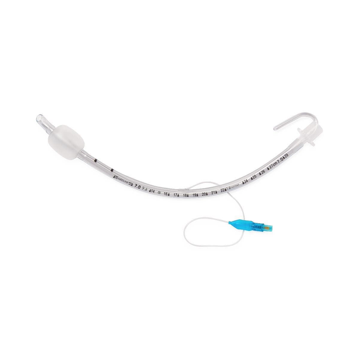 Medline Endotracheal Tube, Cuffed, PVC, 7mm, 10/Box - Tube Endotracheal Cuffed 7mm - Image 1