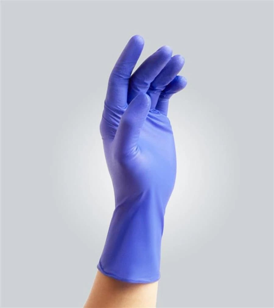 MicroDot Flex Nitrile Exam Gloves, Medium, Violet Blue, Non-Sterile, 10/Case - Microdot FLEX Nit Gloves - Image 1