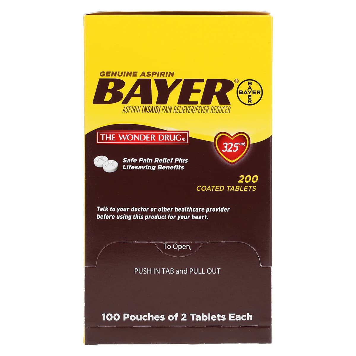 Bayer Aspirin Tablets, 325mg, 100 Count Dispenser, 2/Box thumbnail 6