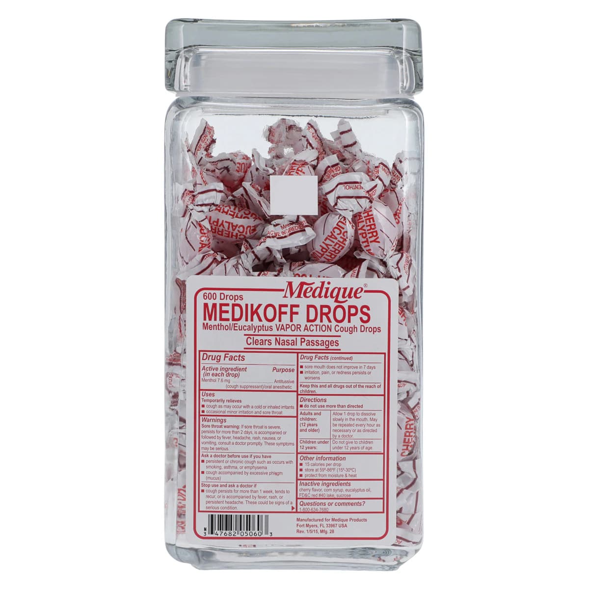 Medikoff Cherry Cough Drops, 7.6mg, 600/Jar thumbnail 2