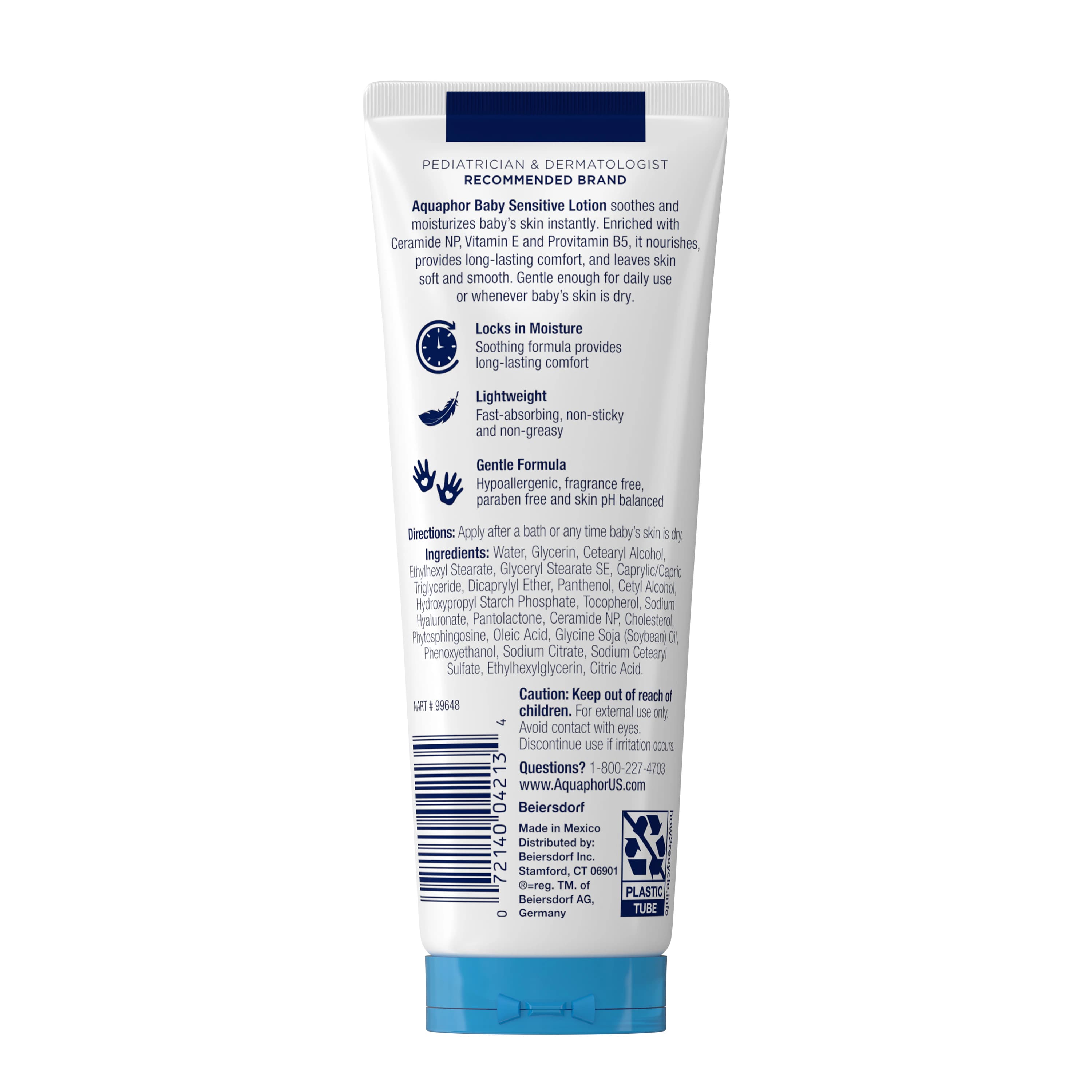 Aquaphor Baby Sensitive Lotion, 3 oz Tube thumbnail 2