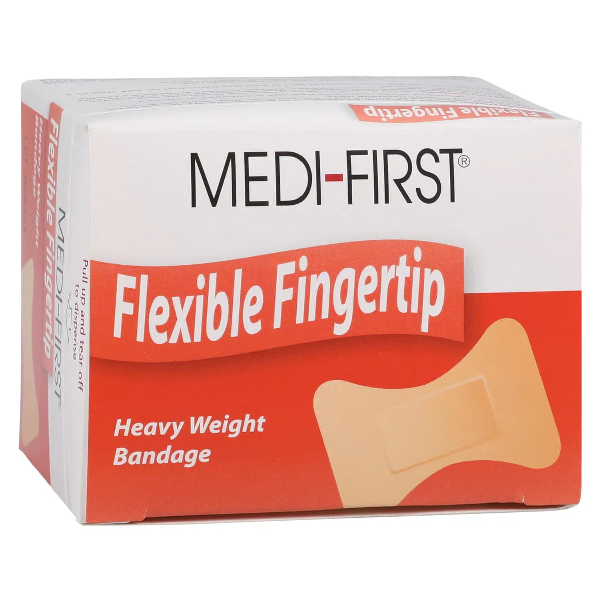 Medi-First Heavyweight Fabric Adhesive Bandage, Fingertip, 1.75" x 2", Tan, Sterile, 40/Package - Bandage Hvywt Fabric Fingertip - Image 1