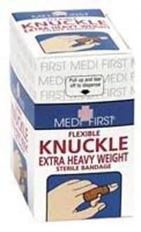 Medi-First Heavyweight Fabric Knuckle Adhesive Bandage, 3" x 1-1/2", Tan, Sterile, 40/Package thumbnail 2