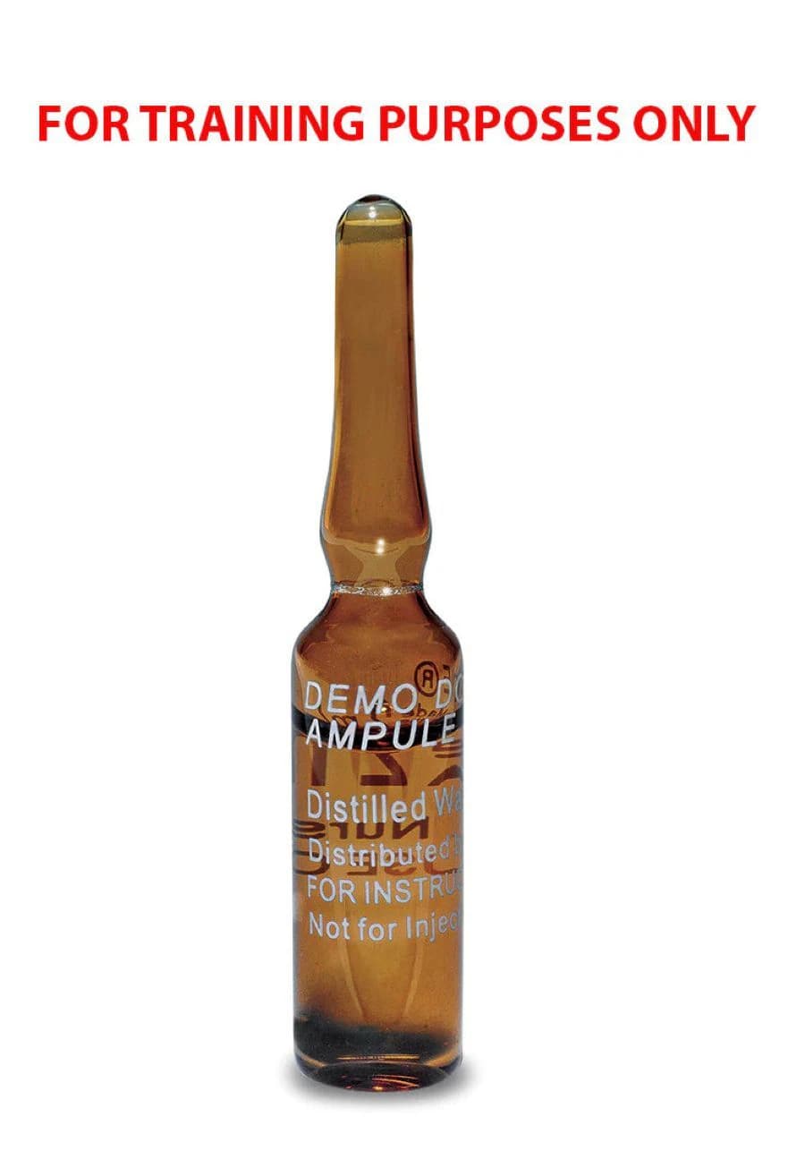 Pocket Nurse Ampule Amber Demo Dose, 2mL Distilled Water, Instructional Use Only, 10/Pk - Ampule Amber Demo Dose - Image 1